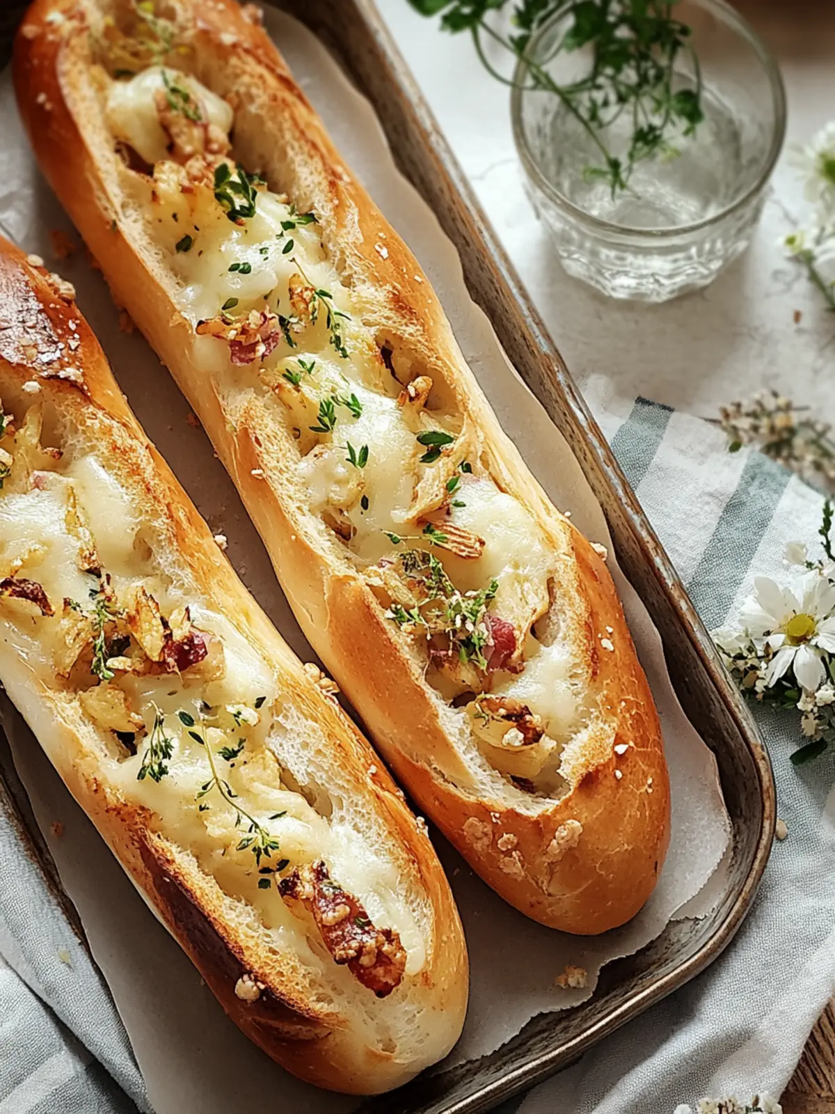 Gefüllte Ofen-Baguettes