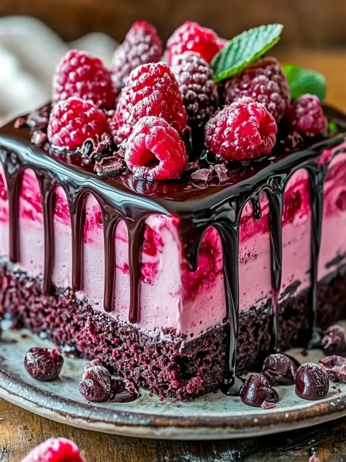 Schokoladen-Himbeer-Drip-Cake – Für einen romantischen Valentinstagabend