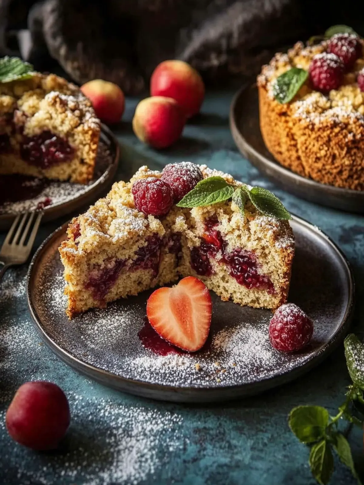 Walnut Plum Cake with Cinnamon Crumbles - Autumn Delight