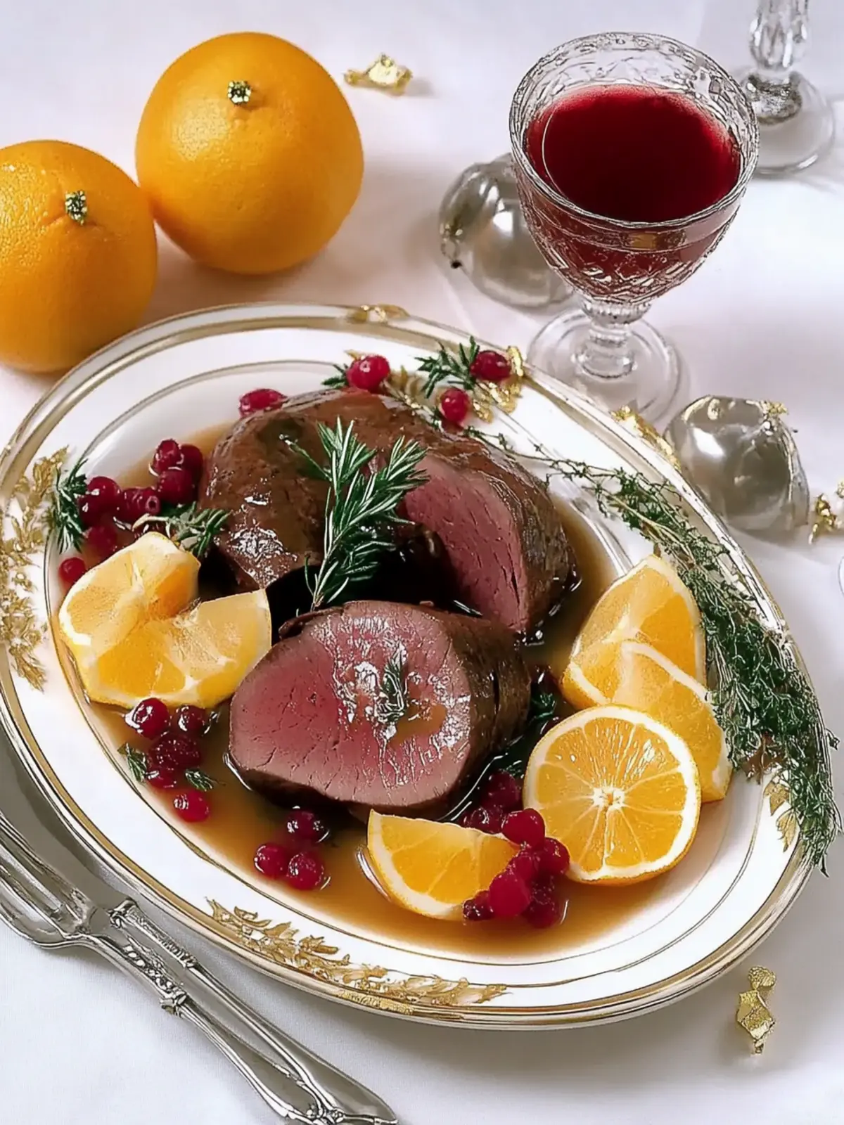 Rehbraten mit Kartoffelklößen