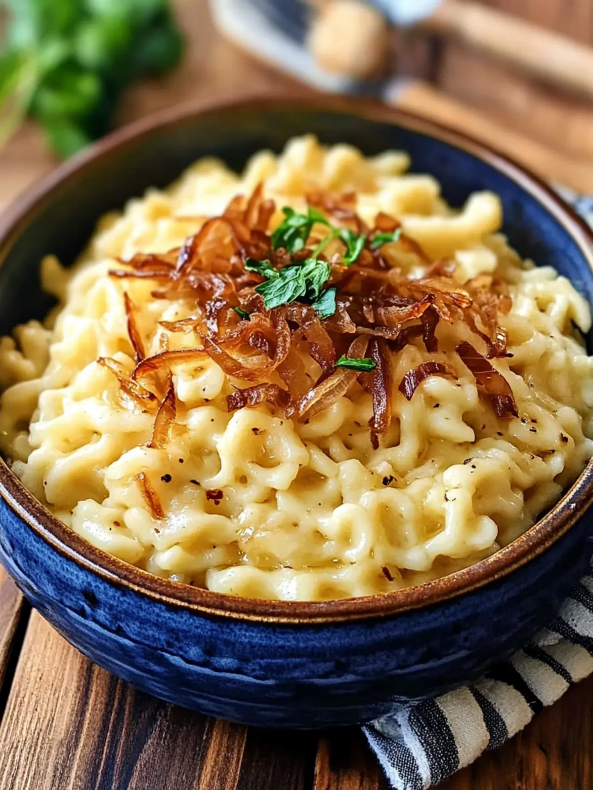 Simple cheese spätzle – cheese spätzle with caramelized onions