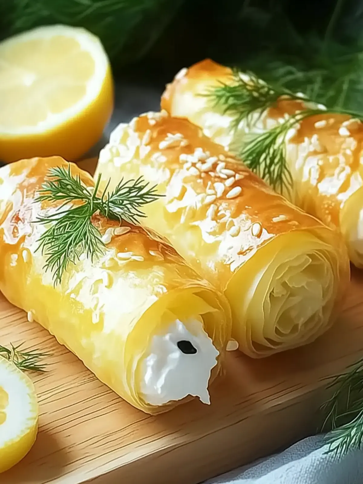 Ofen gebackene Feta-Rollen Knusprig und Lecker Genießen