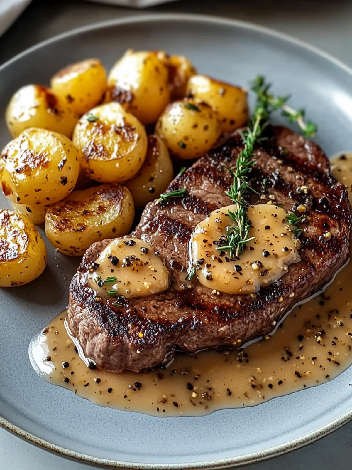 Cremige Honigbuttersteak & Kartoffeln - Genuss Pur