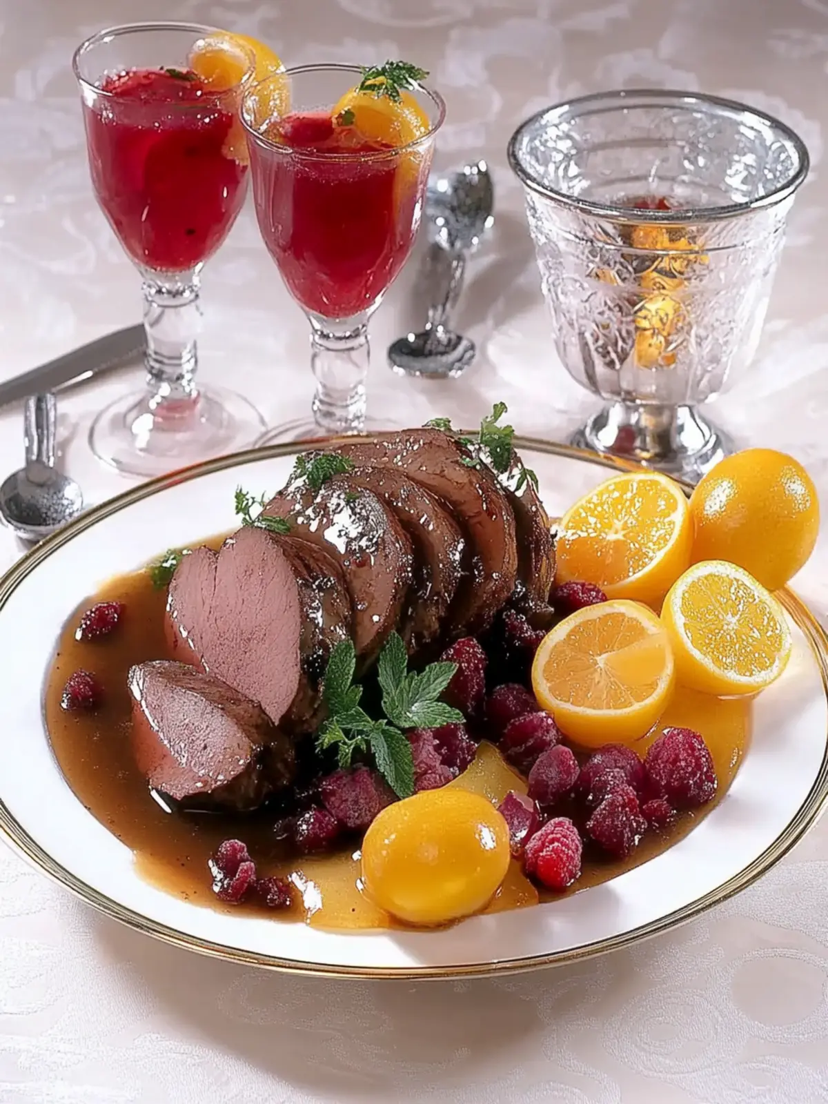 Rehbraten mit Kartoffelklößen