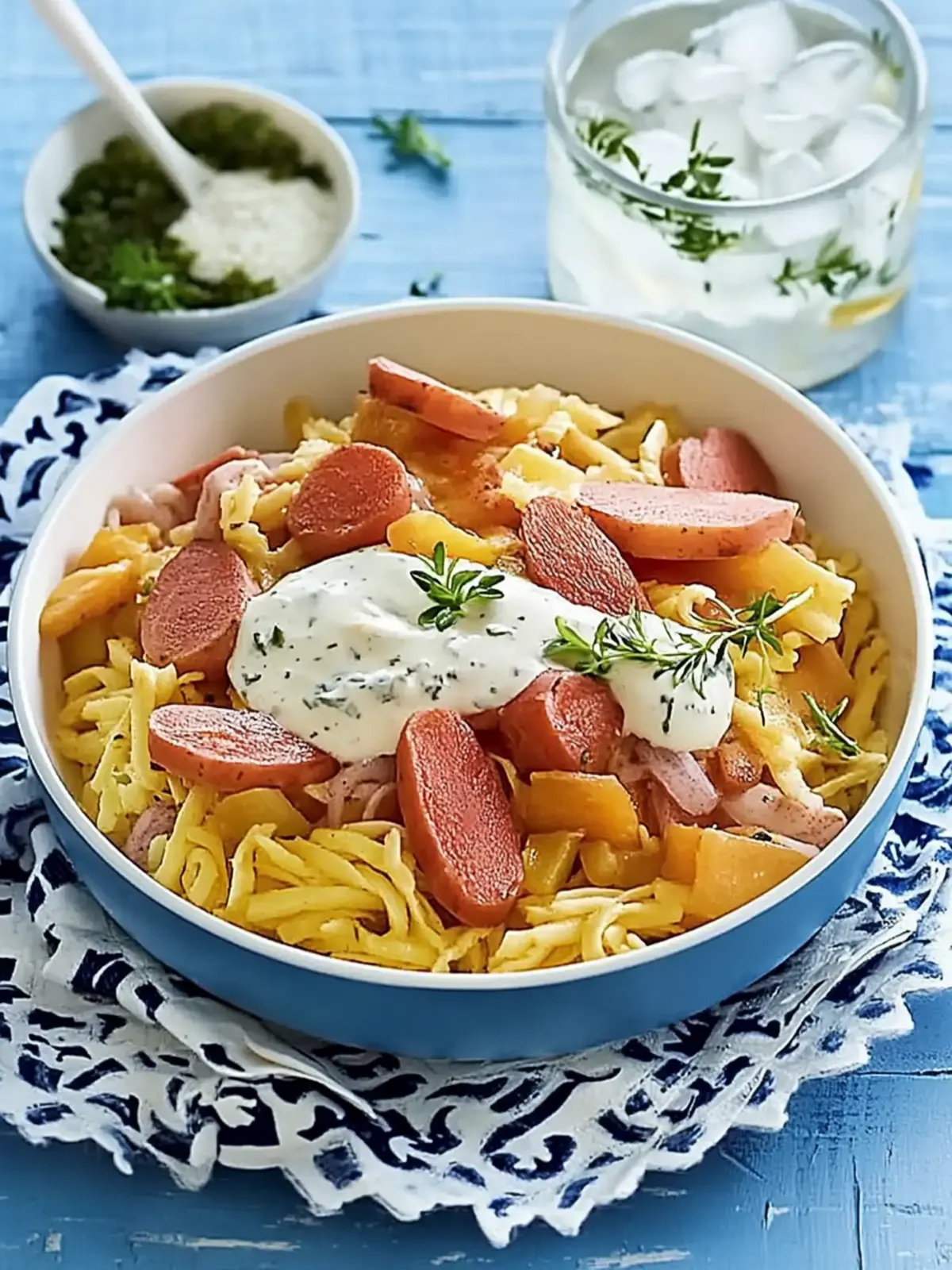Sauerkraut-Spätzle-Pfanne mit Leberkäse