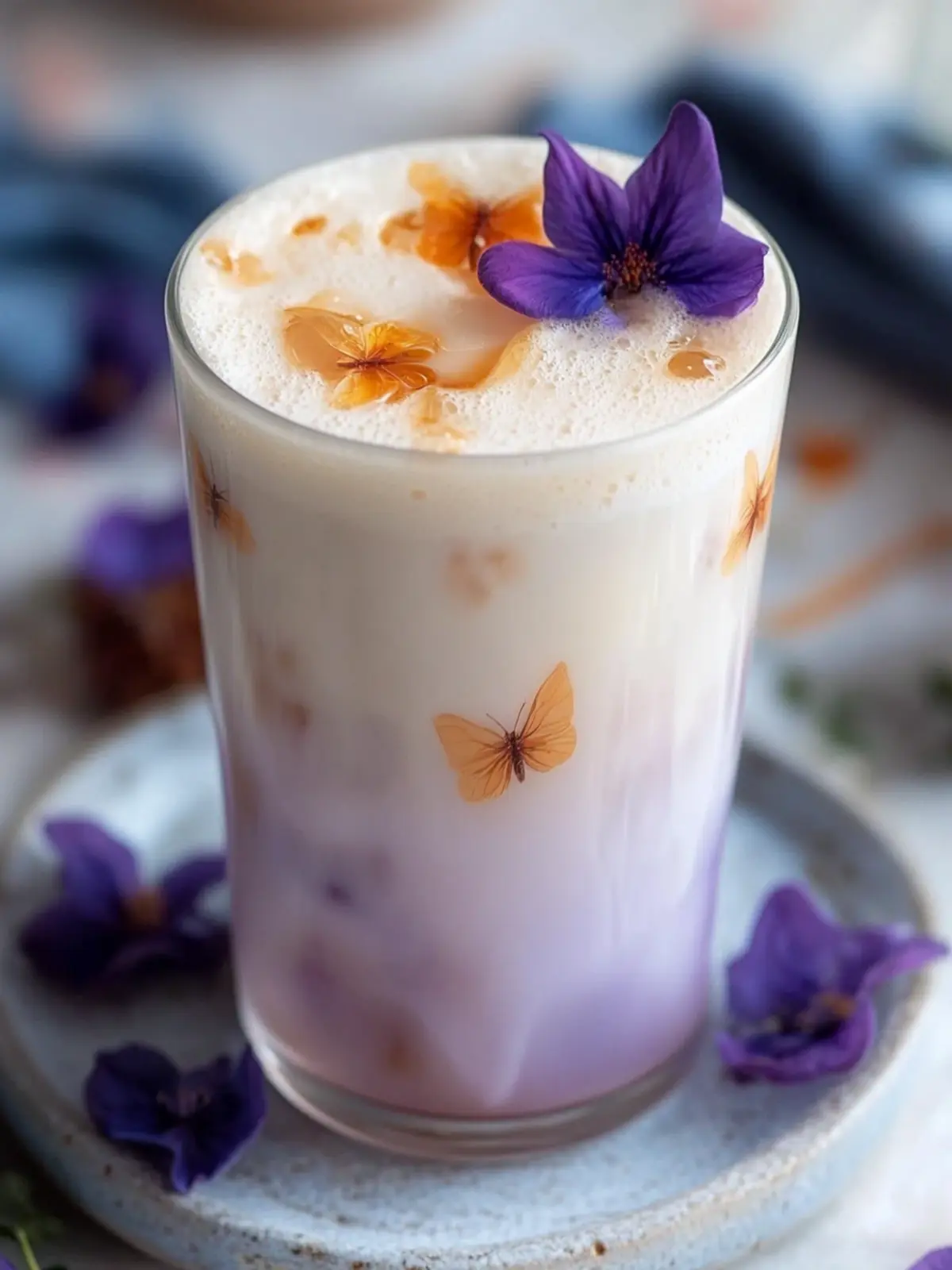 Eistee-Latte mit Schmetterlingserbsenblüten – Ein umwerfendes Rezept