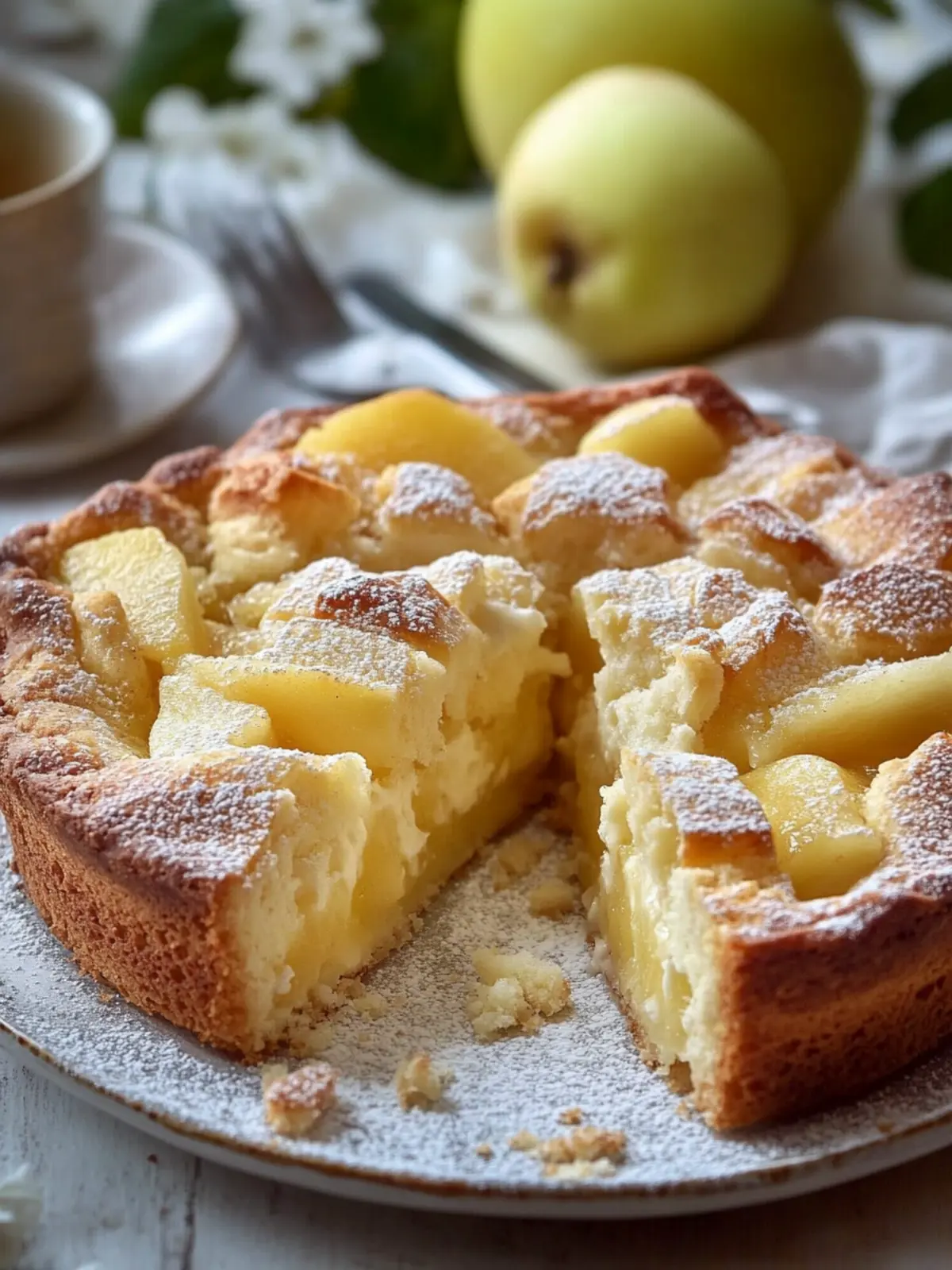 Apple pie with vanilla pudding that drives everyone crazy
