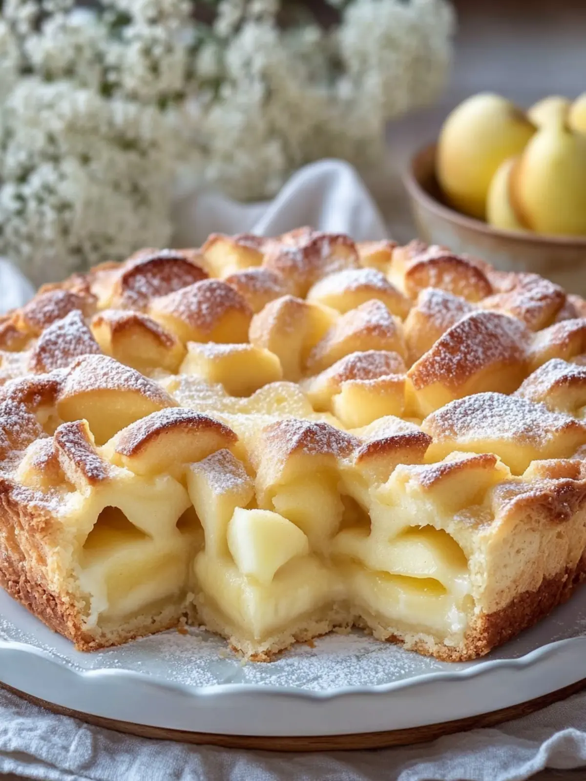 Apple pie with vanilla pudding that drives everyone crazy