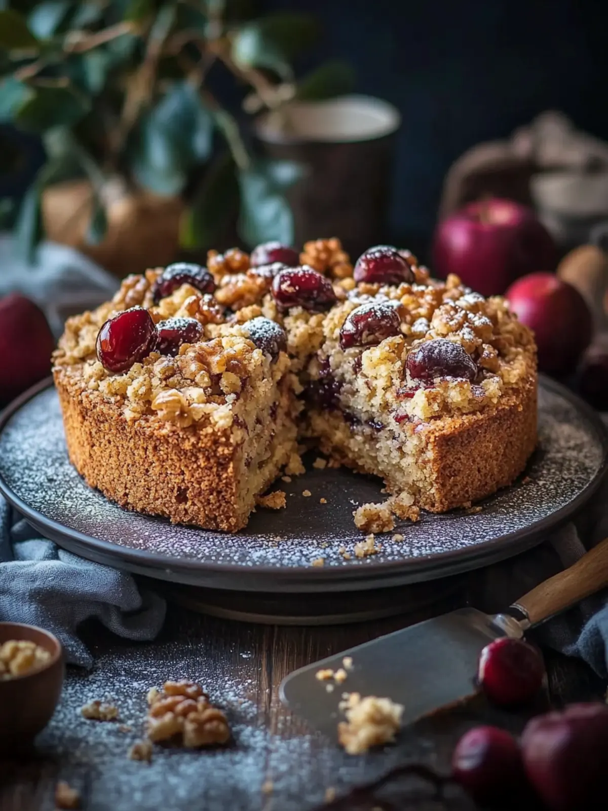 Walnut Plum Cake with Cinnamon Crumble – Autumnal Delight