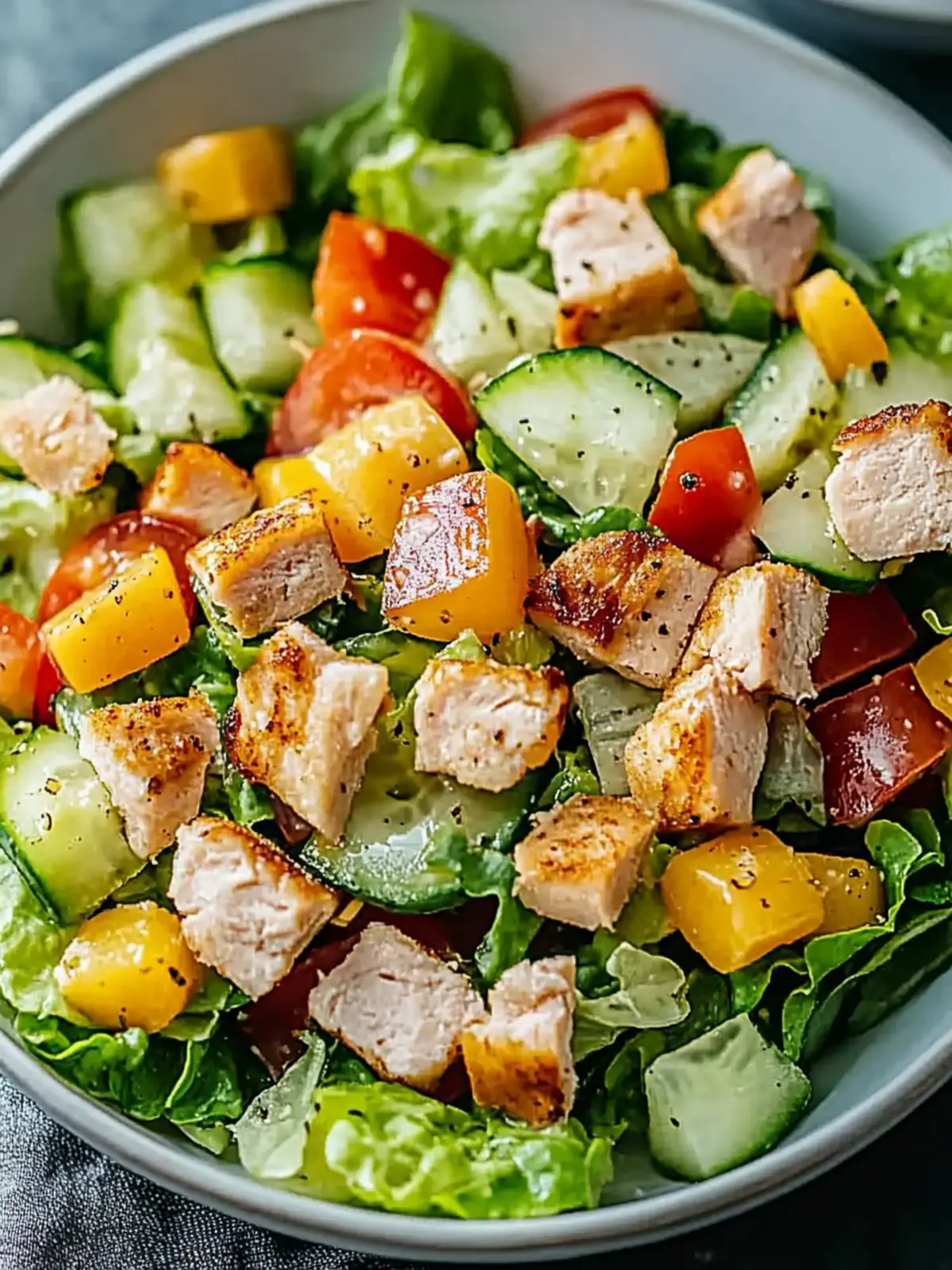 Gesunder Ranch Hähnchen Salat