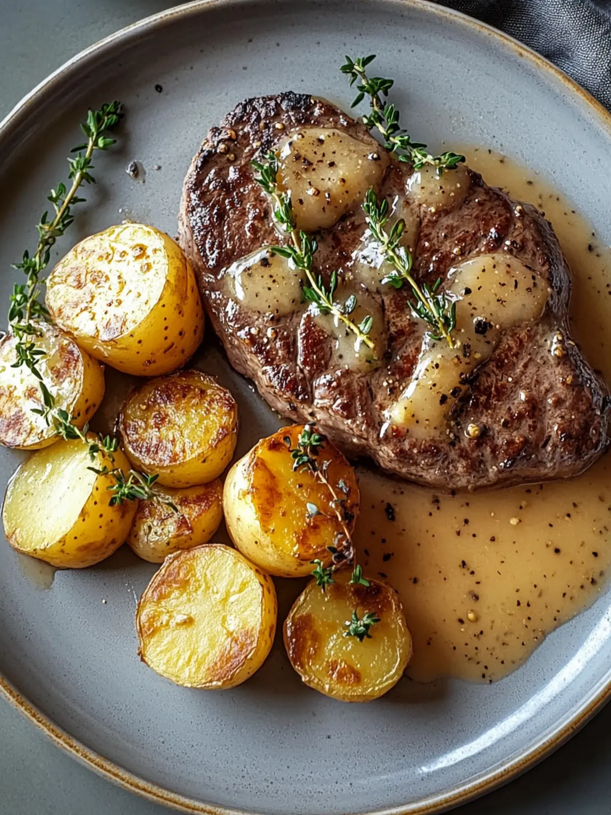 Cremige Honigbuttersteak & Kartoffeln - Genuss Pur