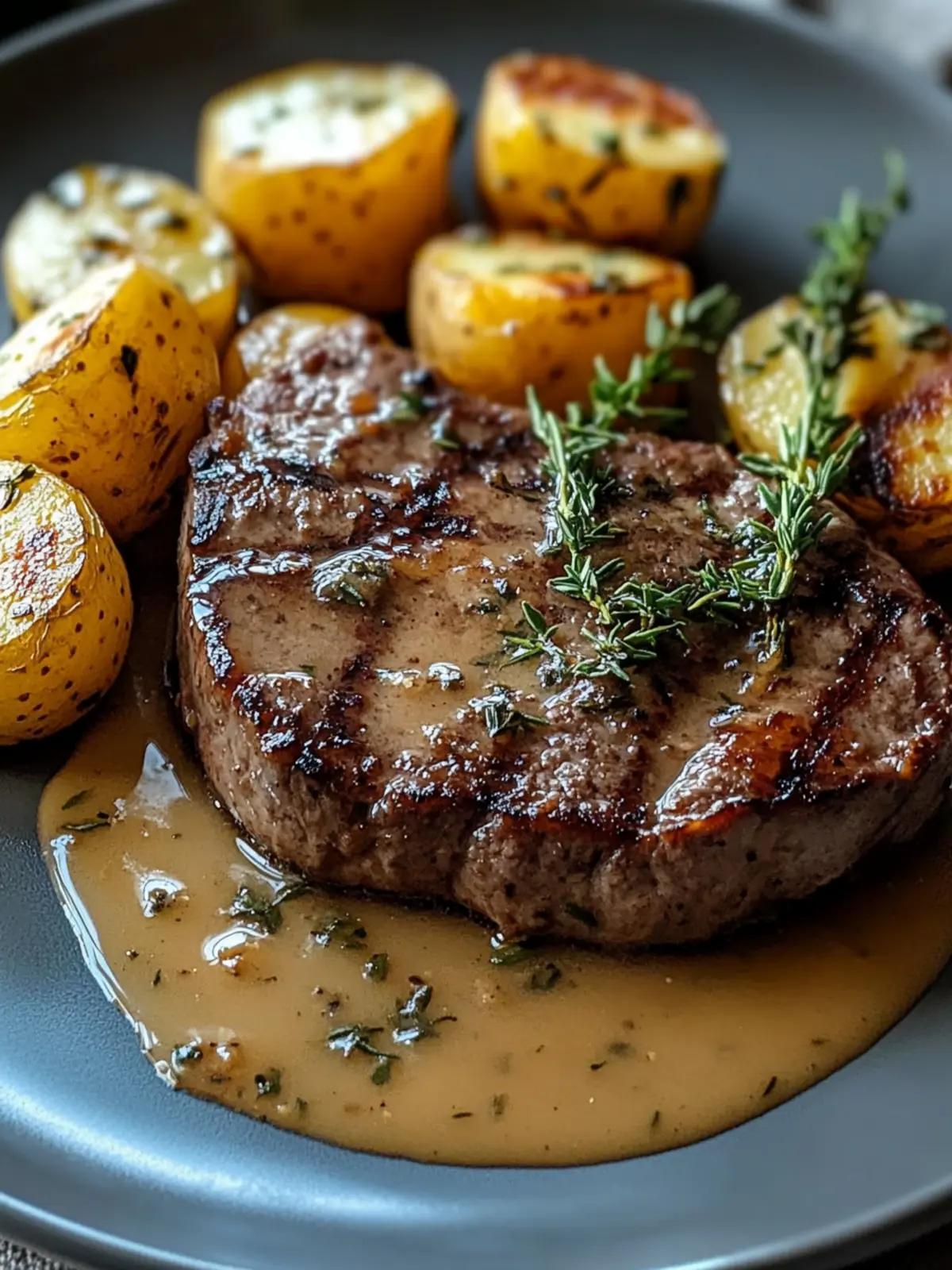 Cremige Honigbuttersteak & Kartoffeln - Genuss Pur