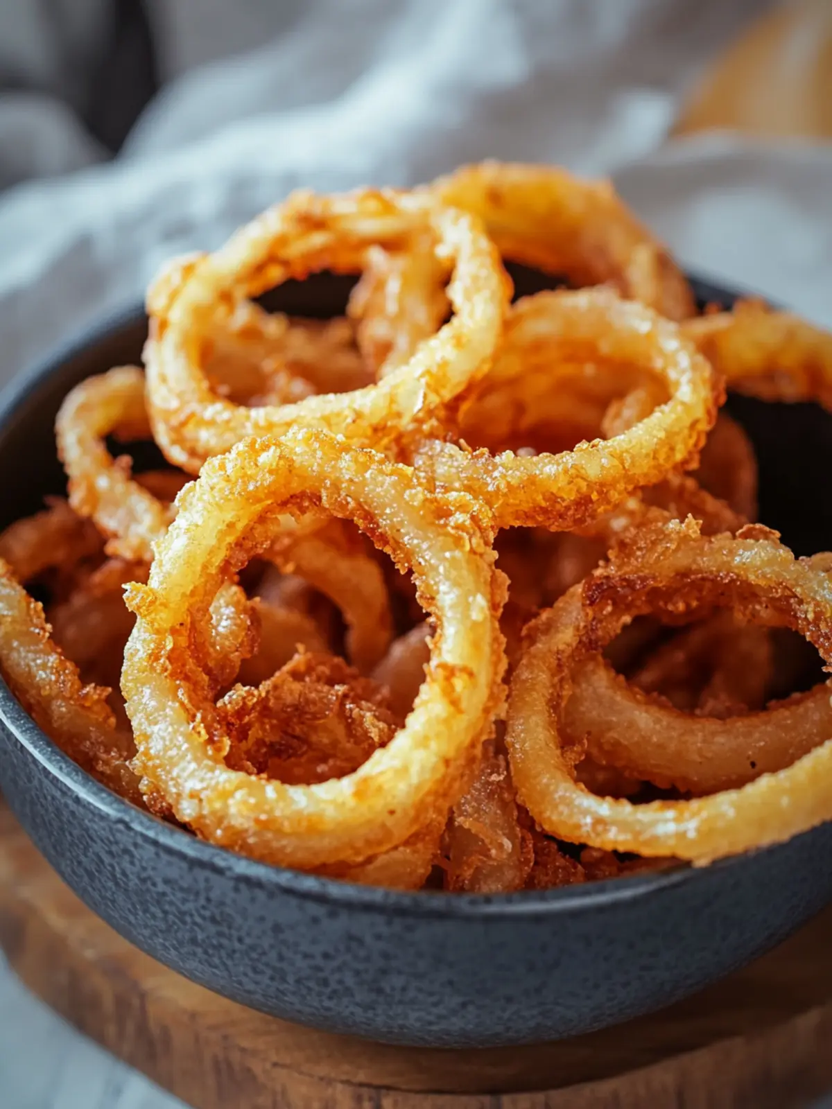 Krosse Zwiebelringe aus der Heißluftfritteuse gelingen leicht!