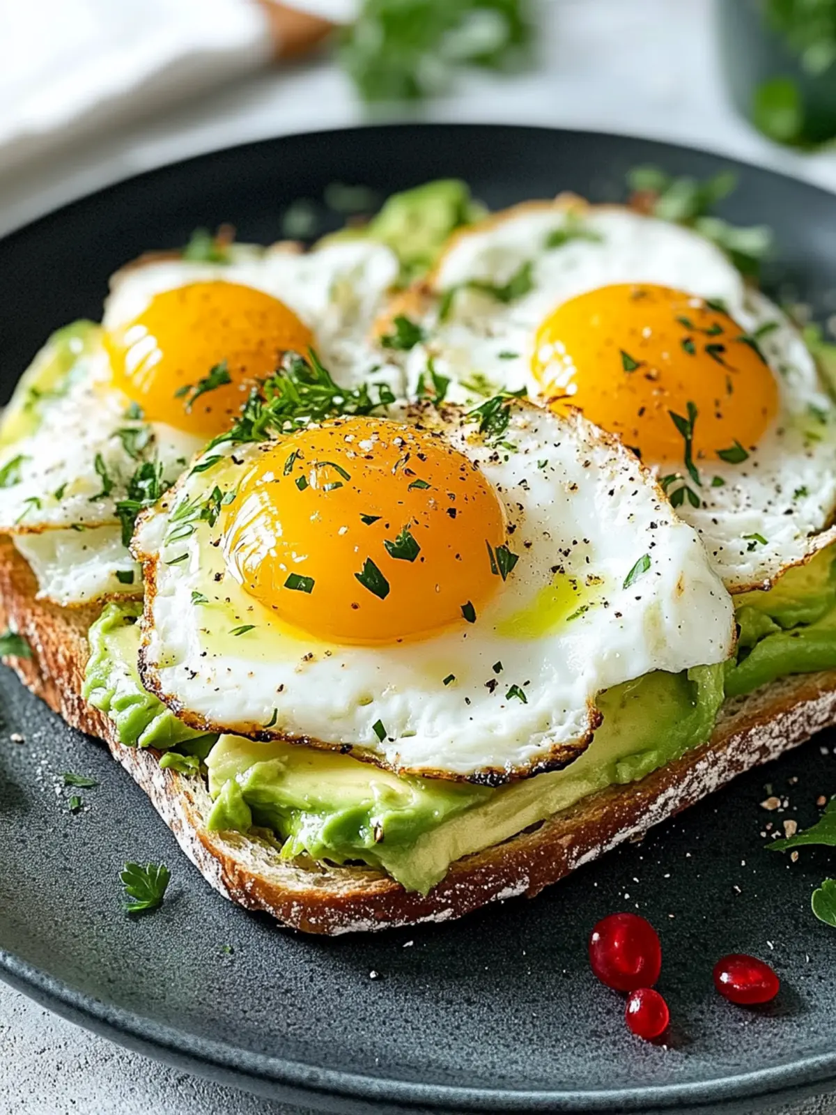 Avocado-Toast mit pochiertem Ei nährstoffreiche Mahlzeit