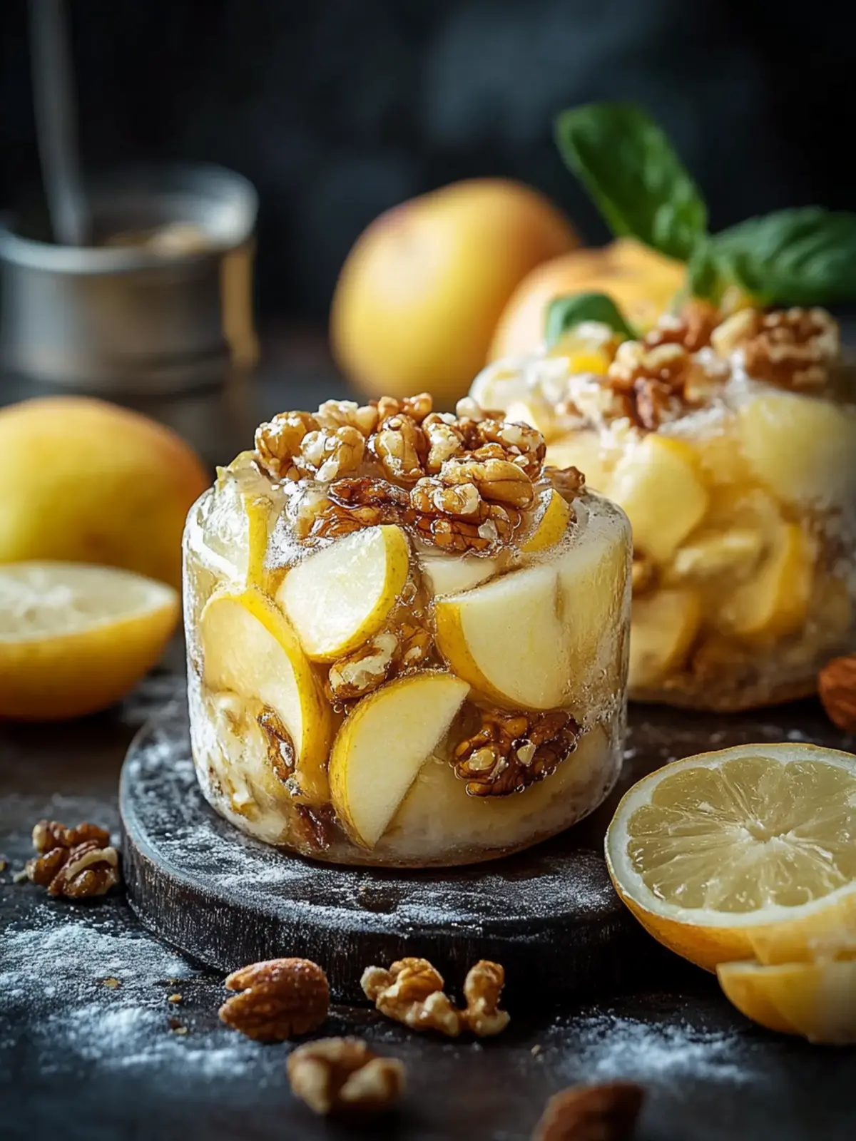 Hefeschnecken Zitronen Apfel Nuss