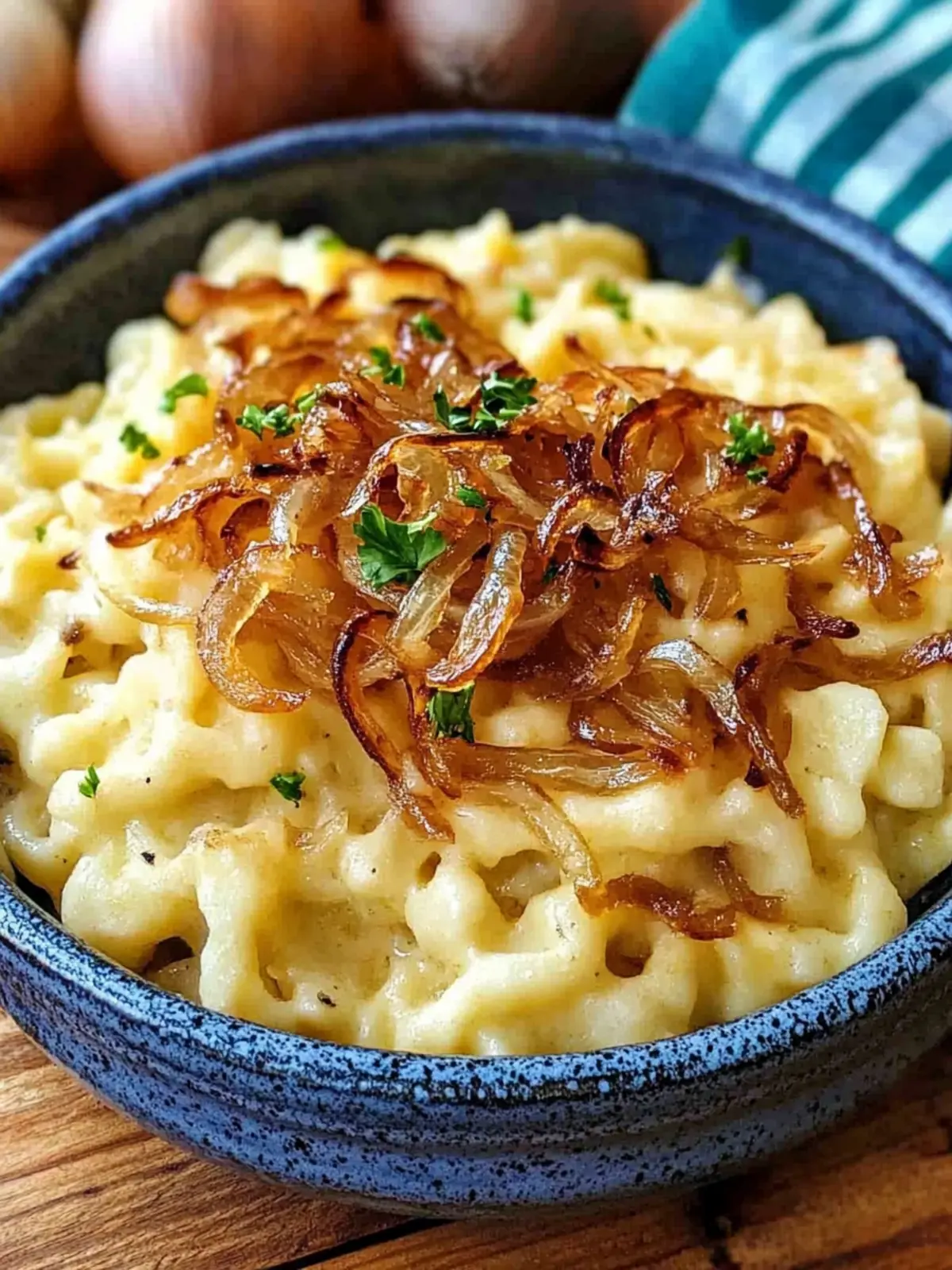 Simple cheese spätzle – cheese spätzle with caramelized onions