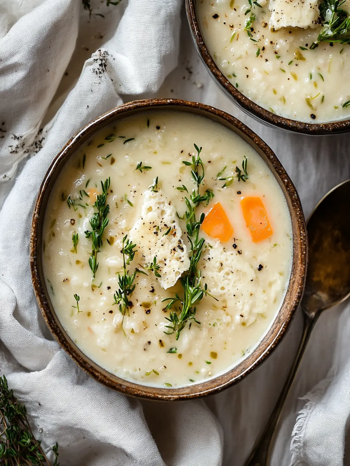 Cremige Hühner-Reis-Suppe