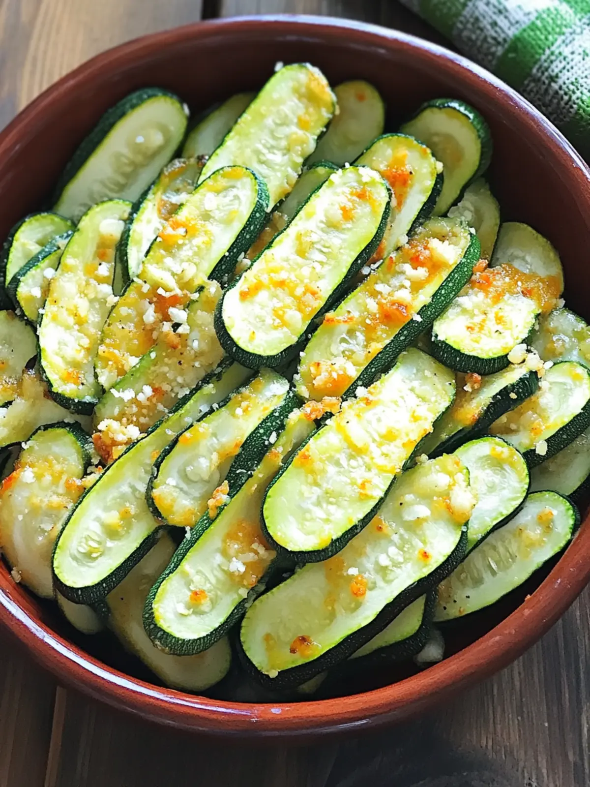 Krosse gebackene Zucchini-Streifen einfache Rezeptidee