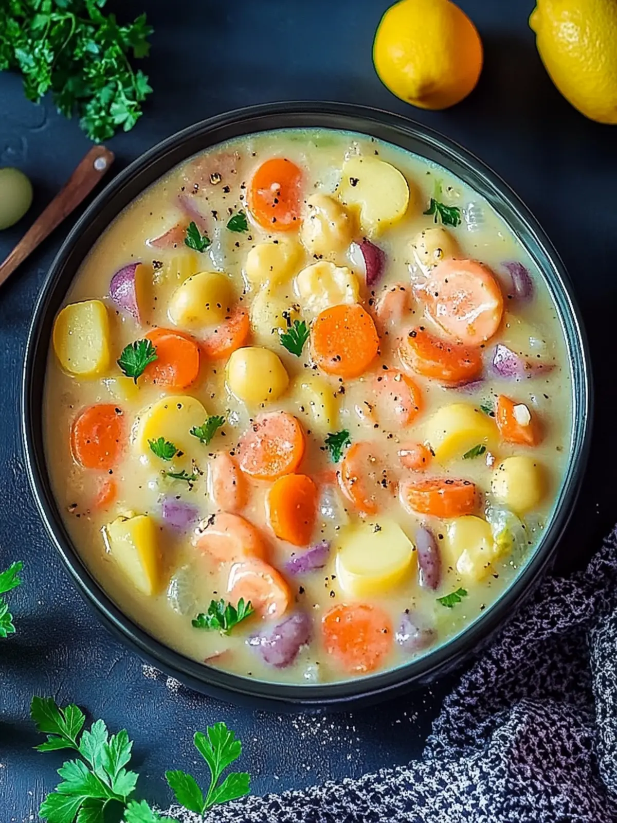 Eintopf mit Kartoffeln und Würstchen – herzhaft, cremig und sättigend