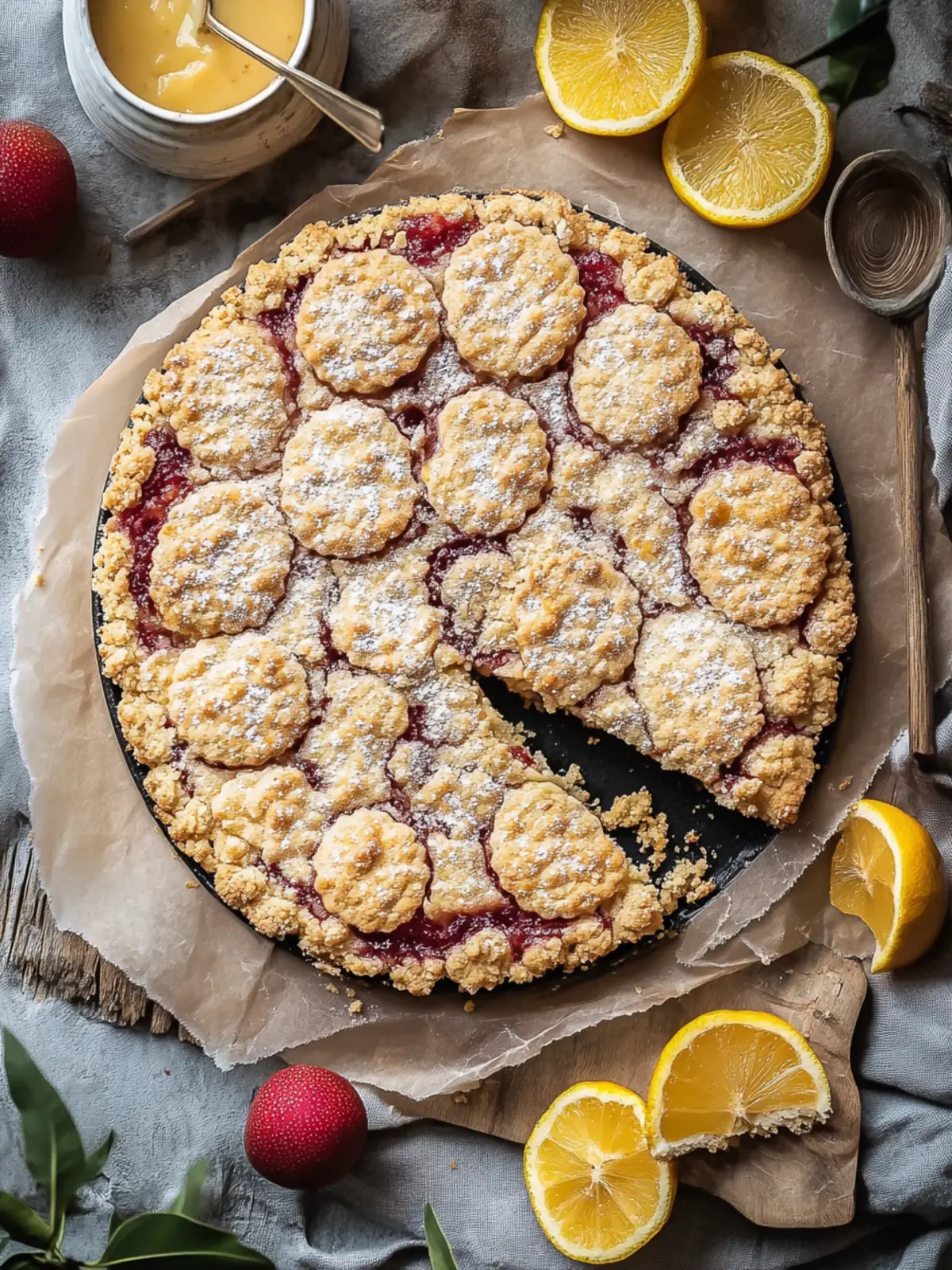 Delicious crumb cookies with jam filling