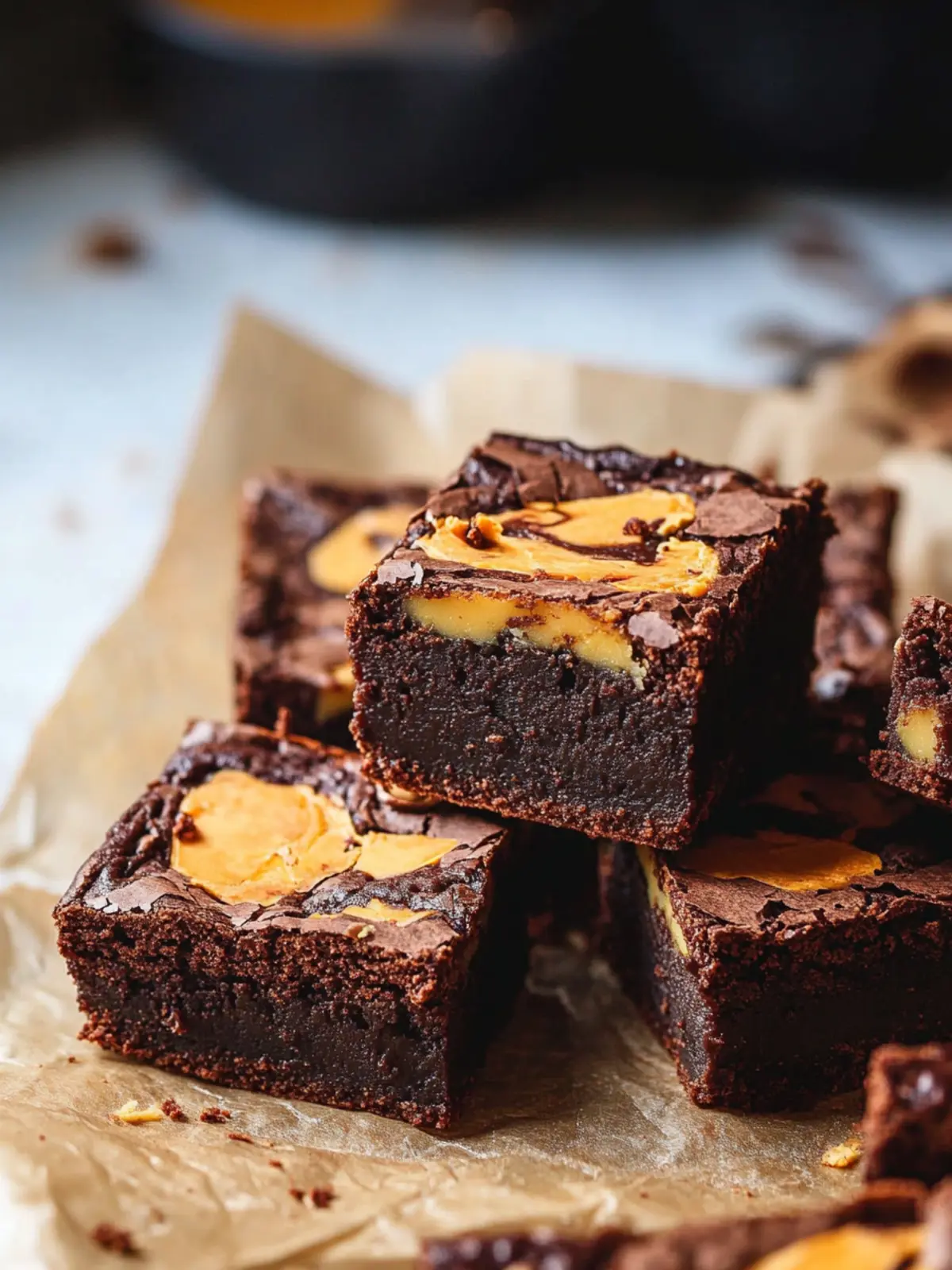 Kürbis-Käsekuchen-Brownies