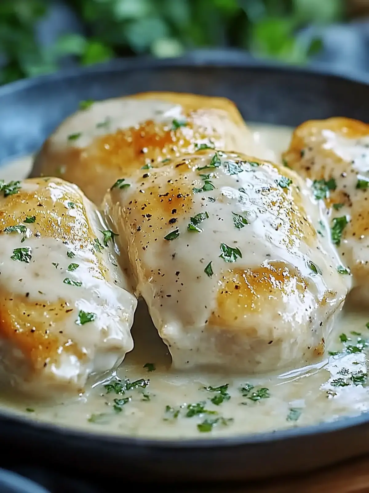 Philadelphia Hähnchen: Juicy chicken breast in creamy cream cheese sauce