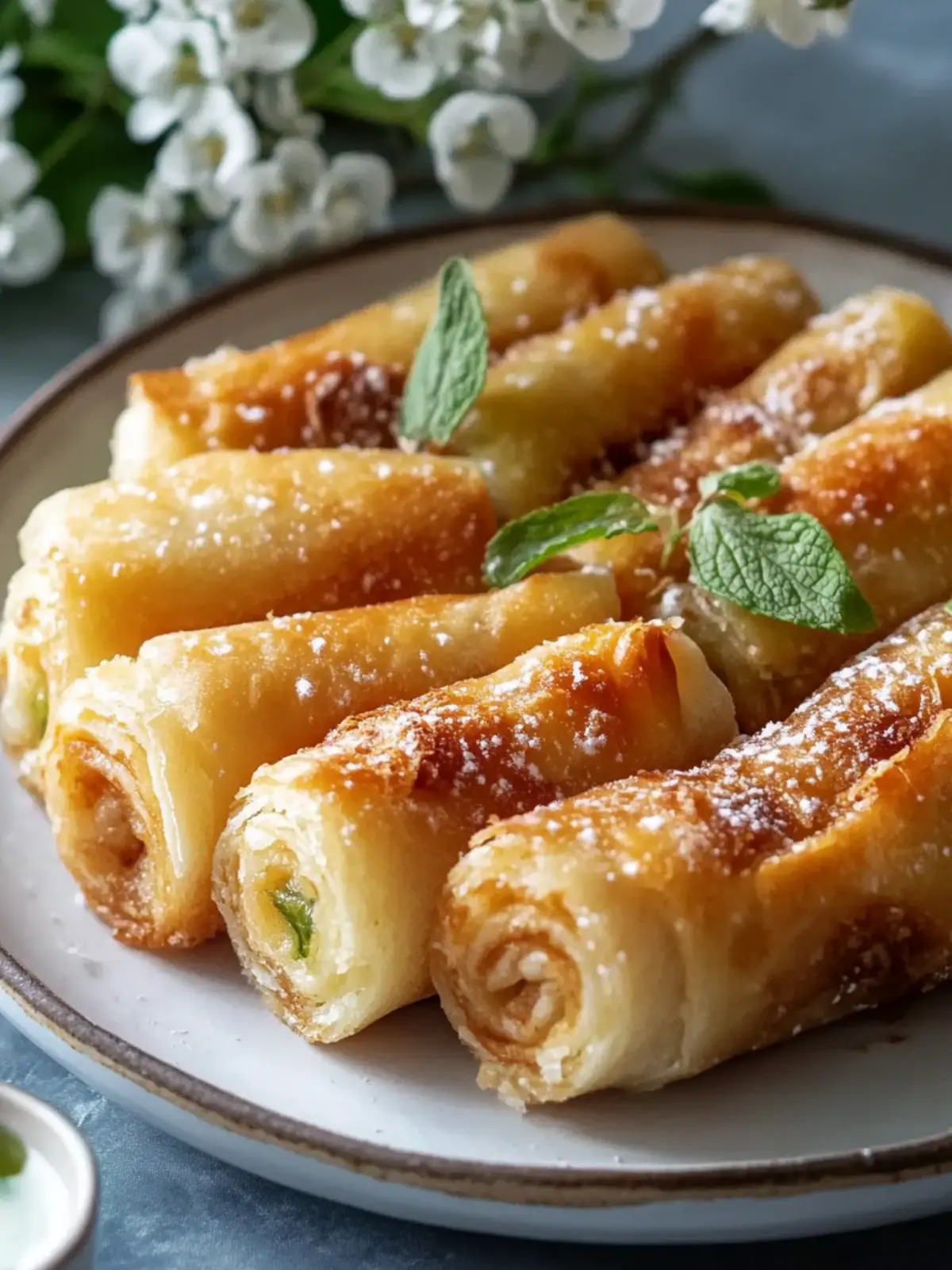 Goldene knusprige Reispapier-Frühlingsrollen selbstgemacht