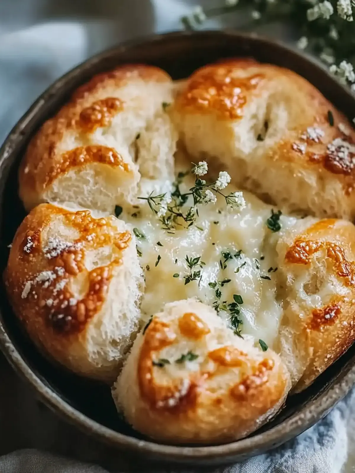 Käsige Knoblauchbrot Häppchen