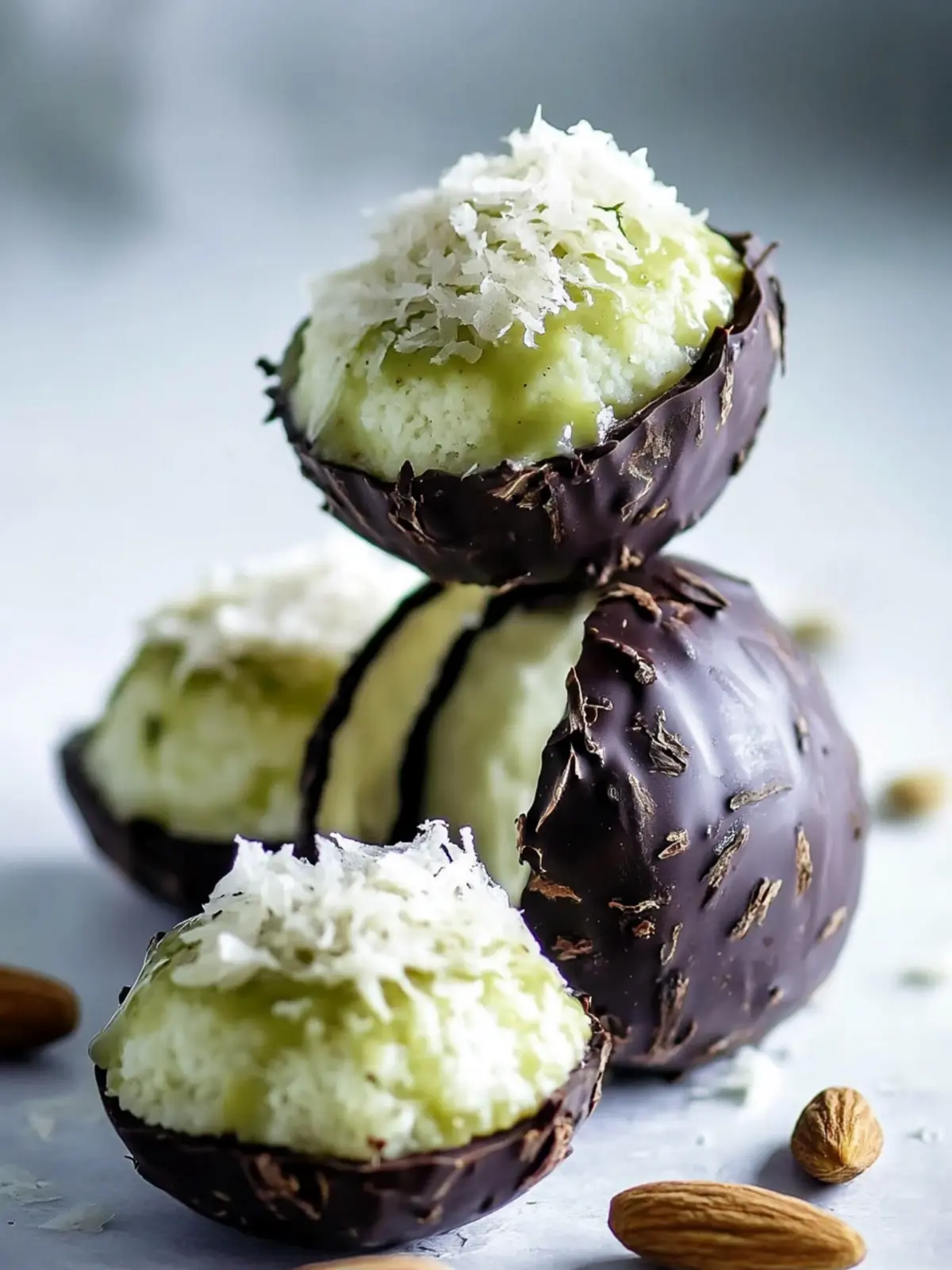 Weiche Kokos-Pistazien-Makronen ohne Oblaten