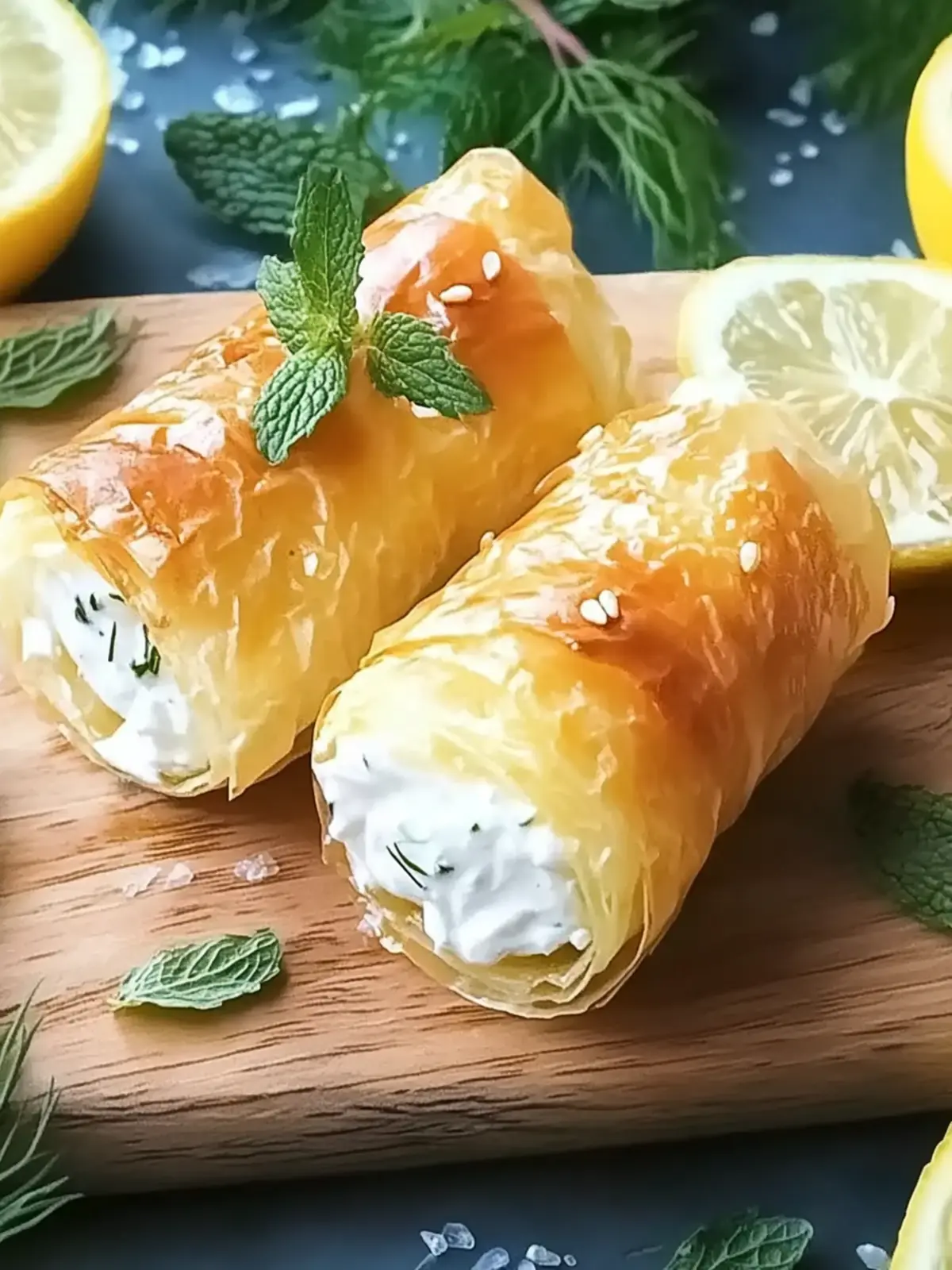 Ofen gebackene Feta-Rollen Knusprig und Lecker Genießen