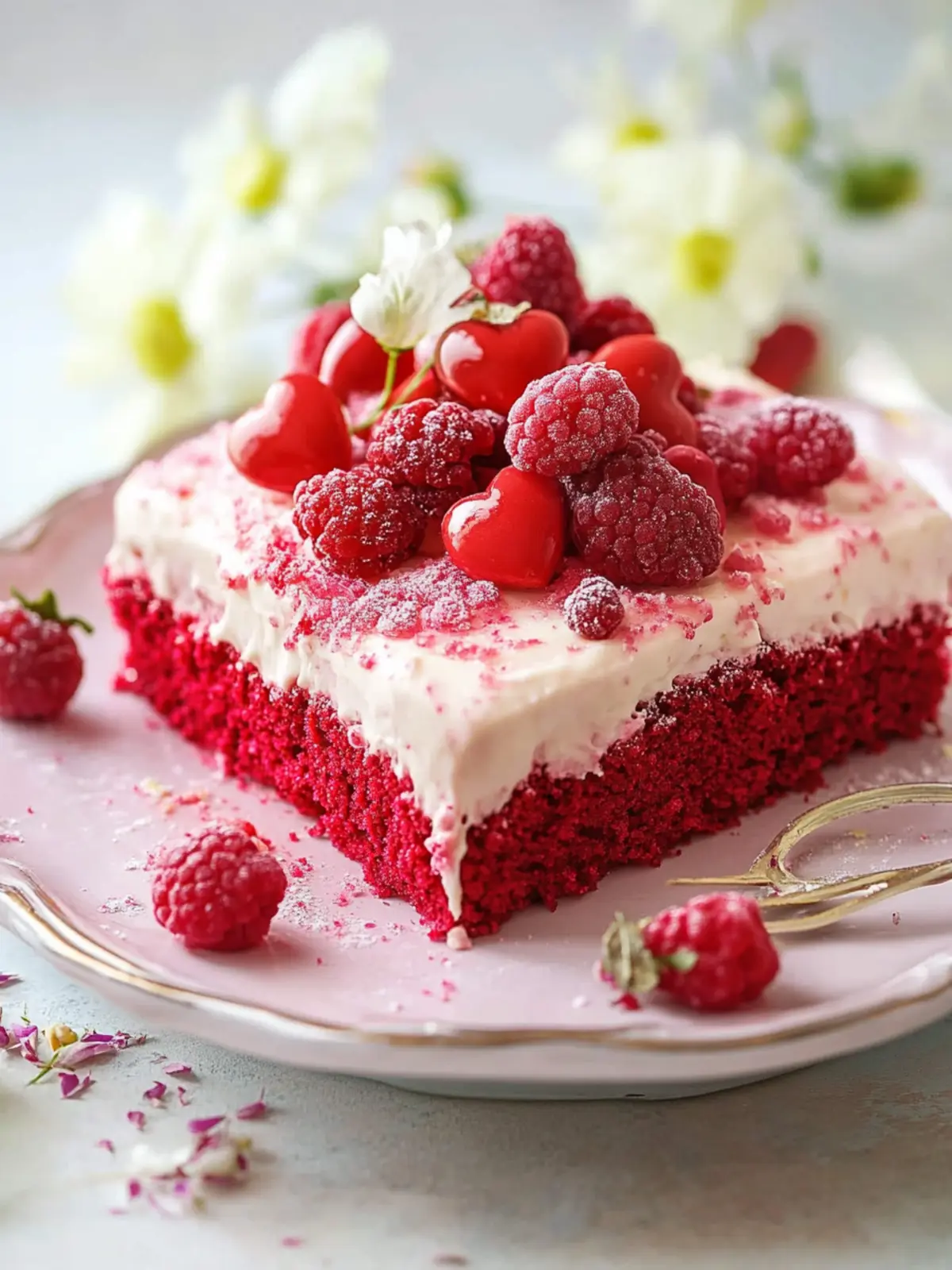 Valentinstags-Roter-Samt-Blechkuchen