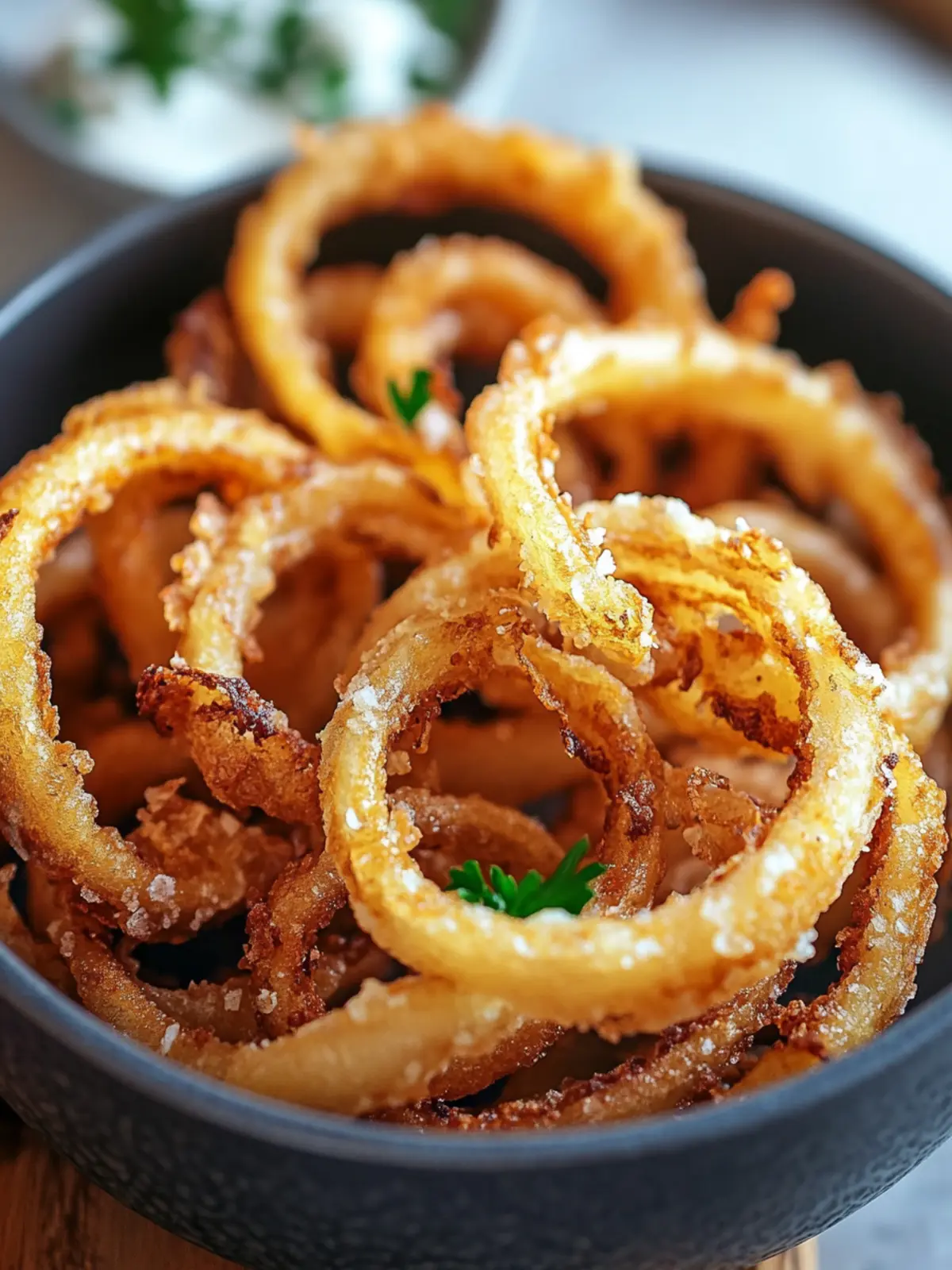 Krosse Zwiebelringe aus der Heißluftfritteuse gelingen leicht!