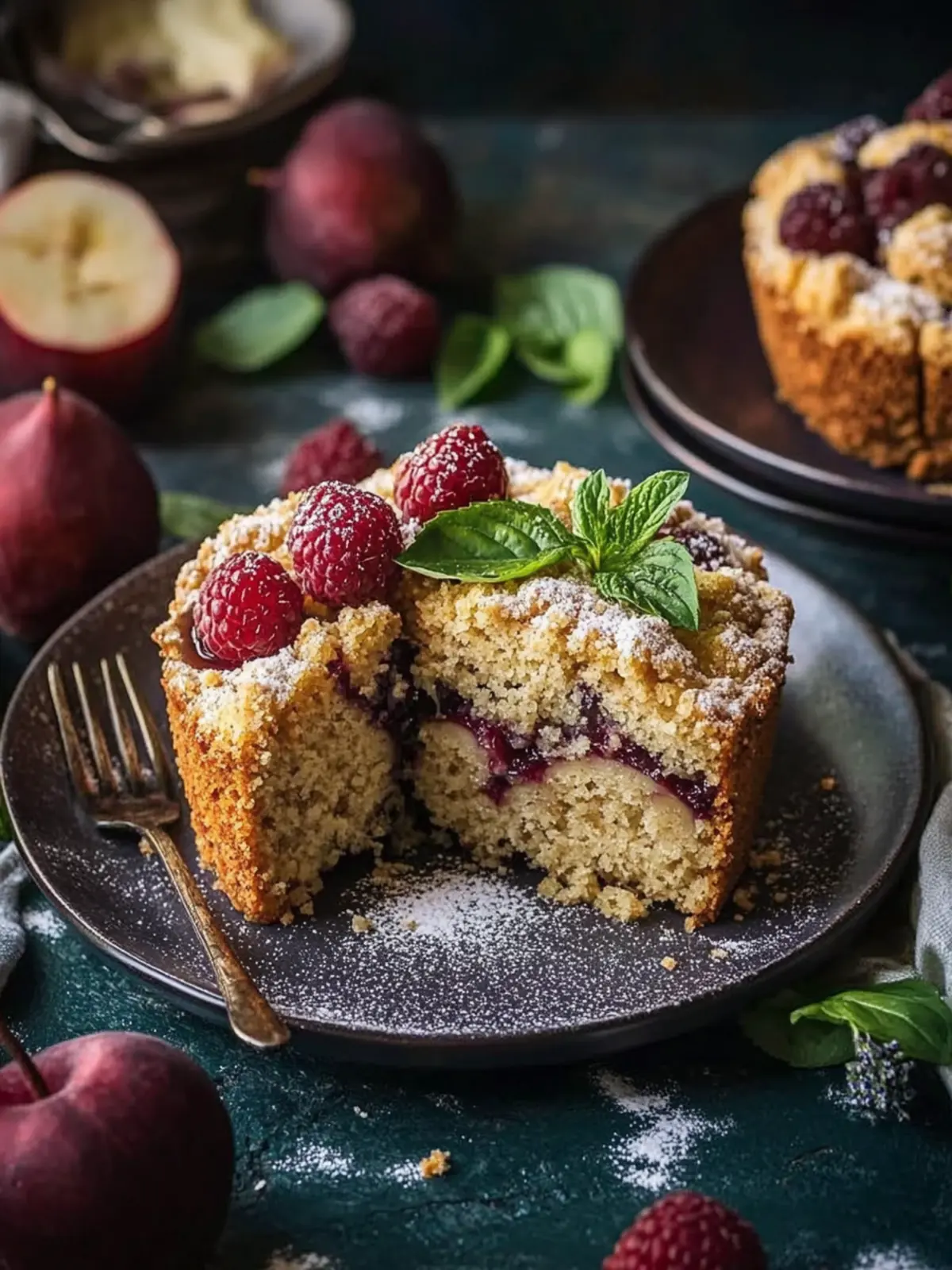 Walnut Plum Cake with Cinnamon Crumbles - Autumn Delight