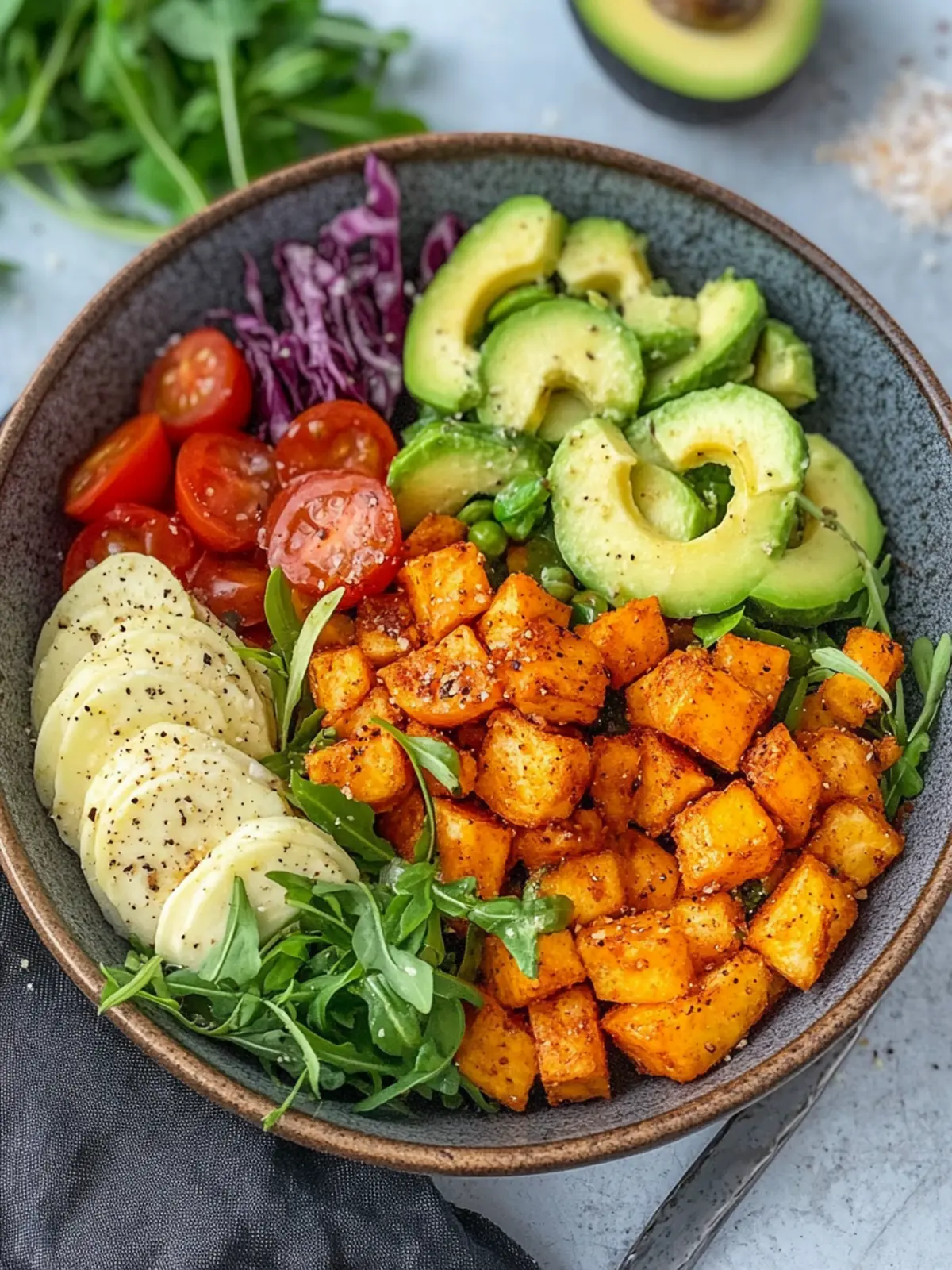 Crispy Oven Potatoes with Salad (simple Bowl recipe)
