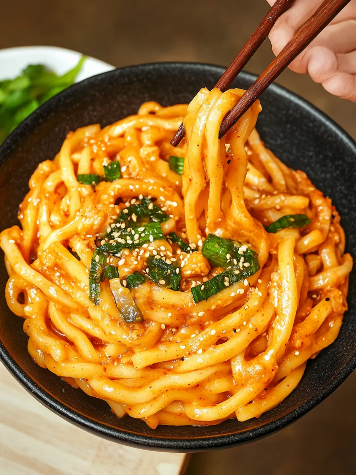 Cremige Gochujang-Udon-Nudeln