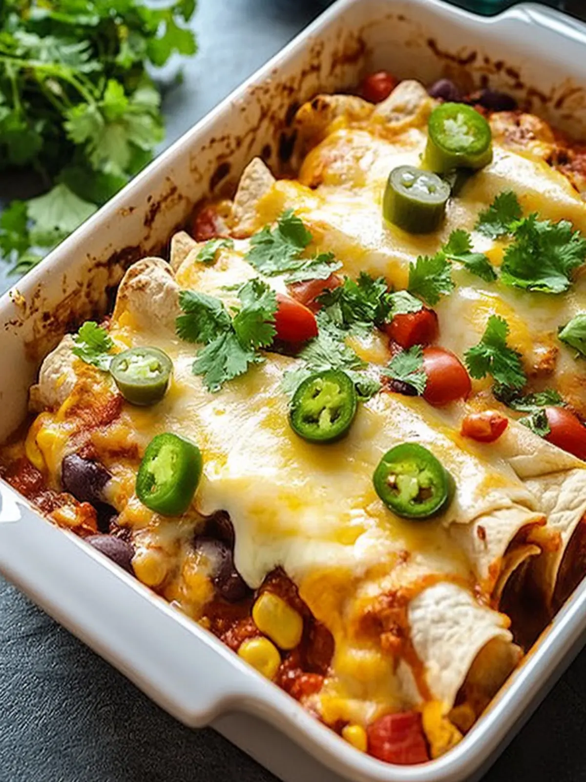 Gemüse-Enchiladas überbacken