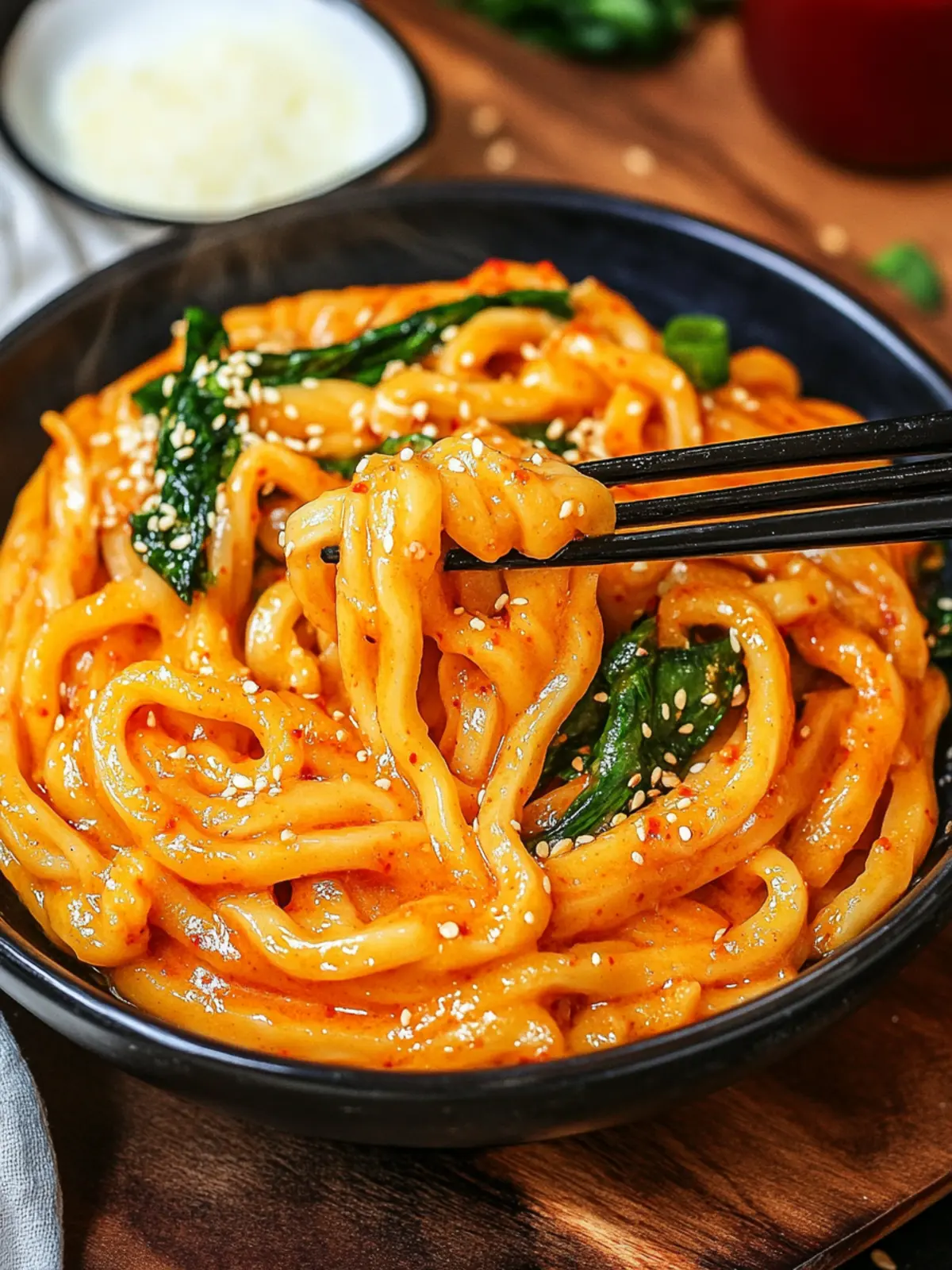 Cremige Gochujang-Udon-Nudeln