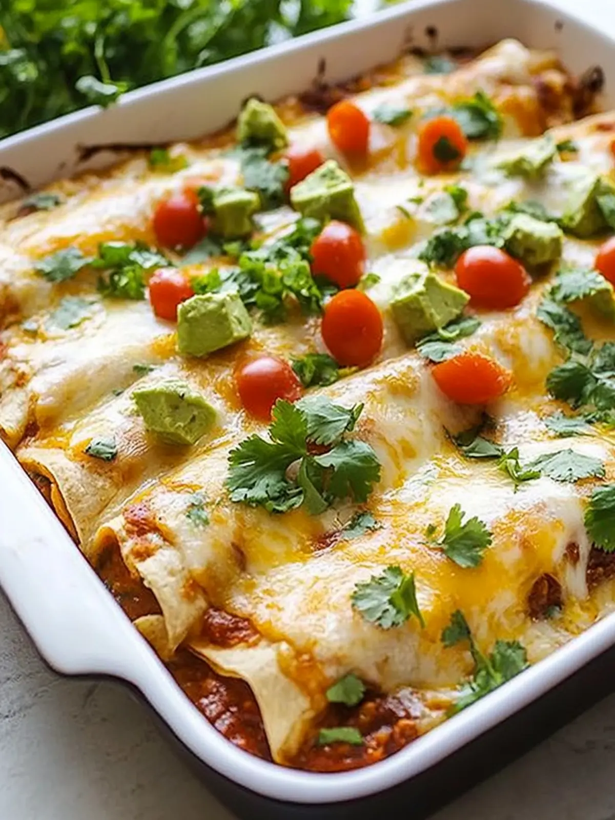 Gemüse-Enchiladas überbacken