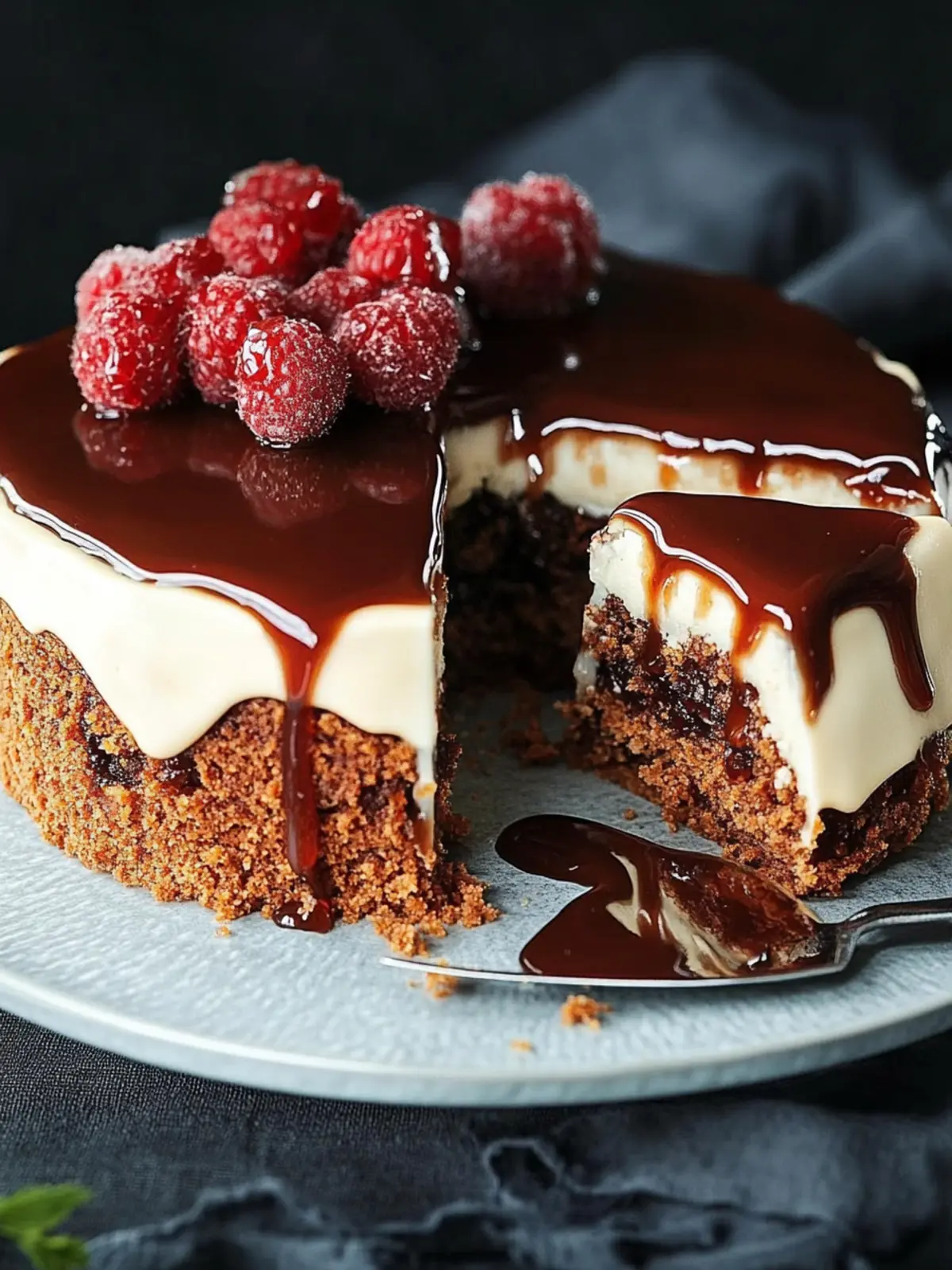 Juicy chocolate cake with glaze