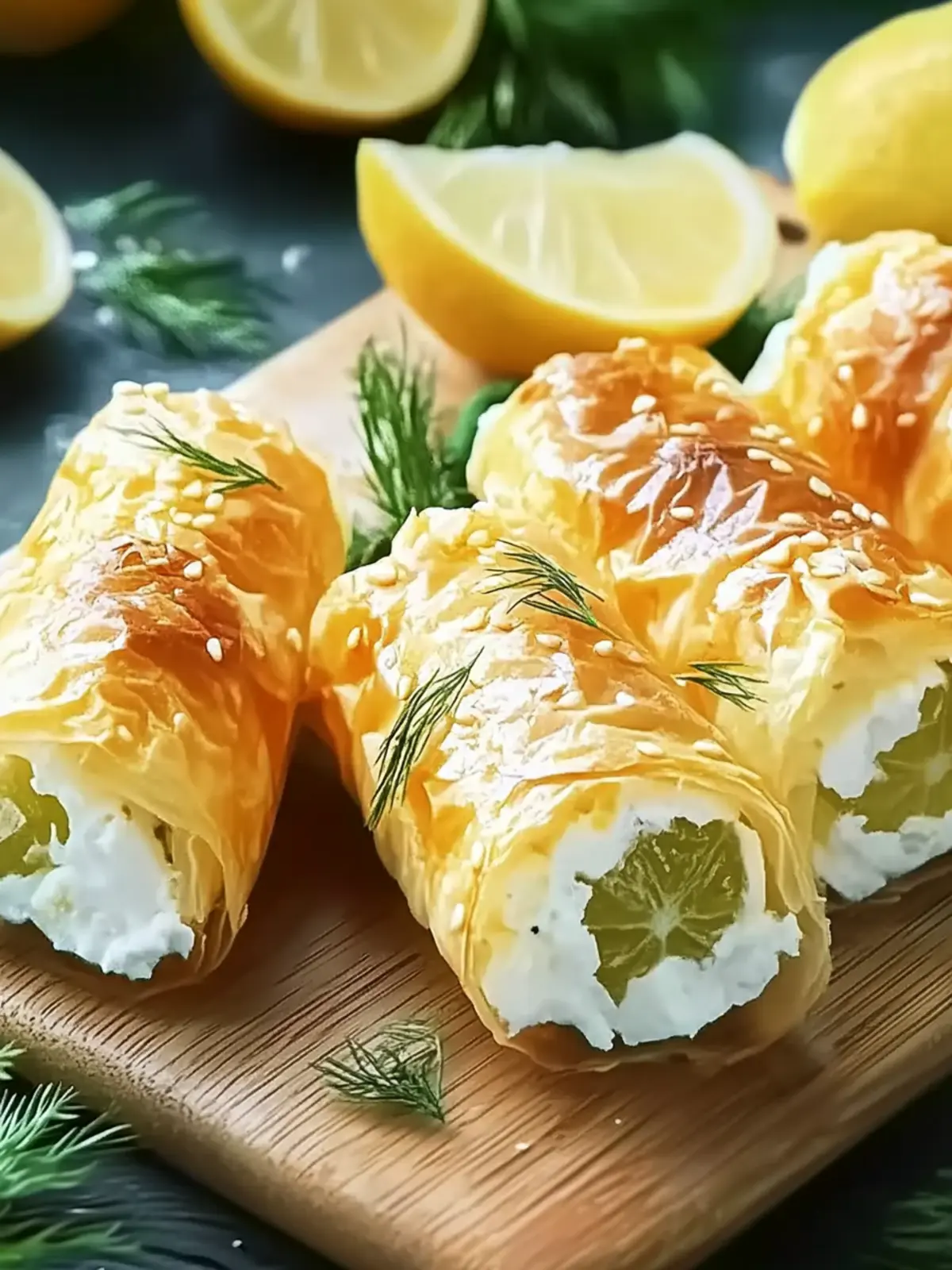 Ofen gebackene Feta-Rollen Knusprig und Lecker Genießen