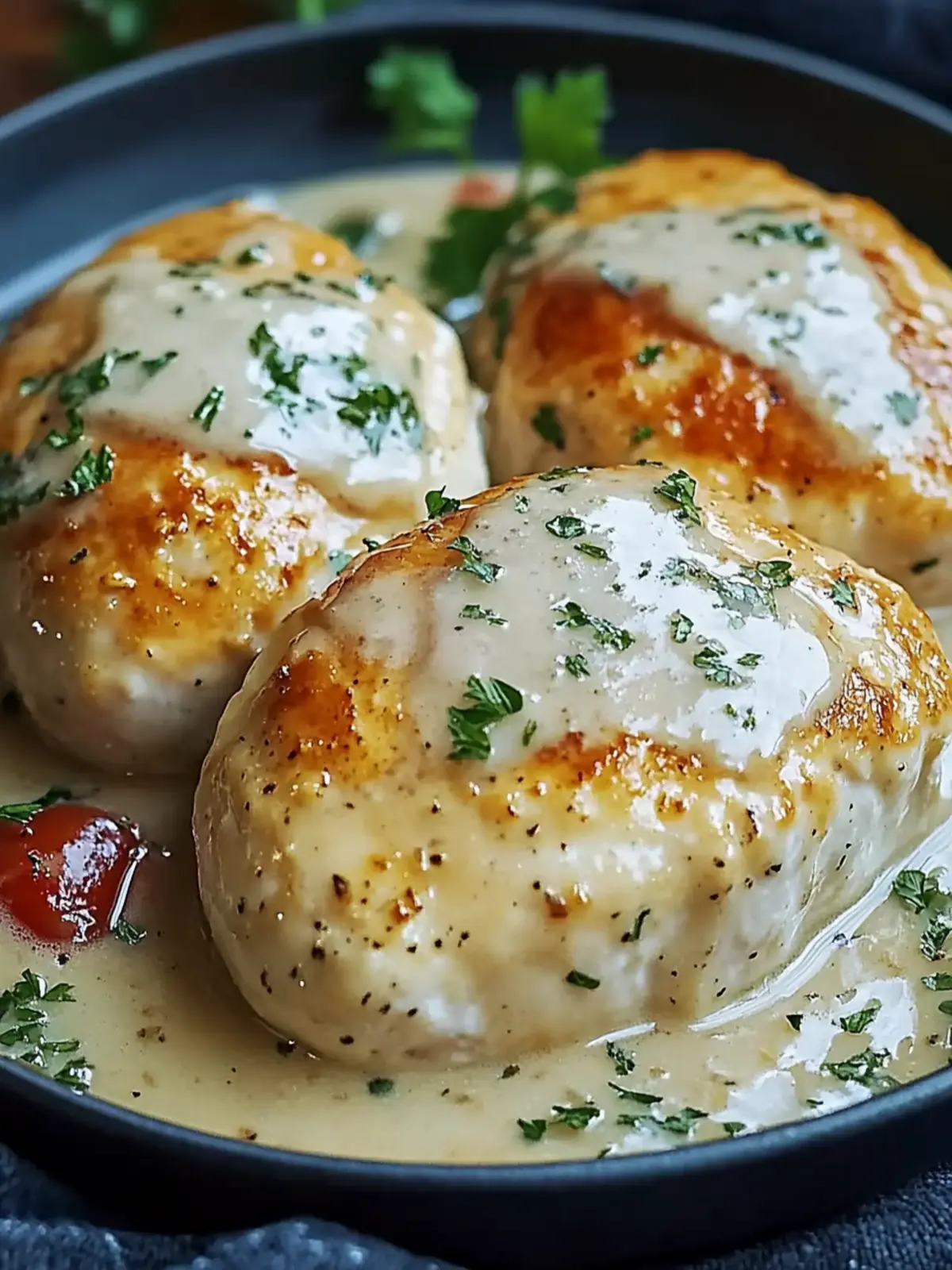 Philadelphia Hähnchen: Juicy chicken breast in creamy cream cheese sauce