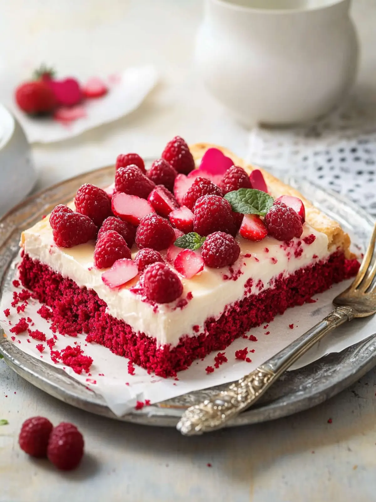 Valentinstags-Roter-Samt-Blechkuchen