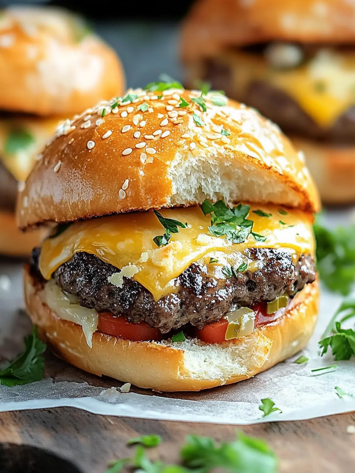Einfache Knoblauch-Parmesan-Cheeseburger-Bomben – ein schneller Genuss
