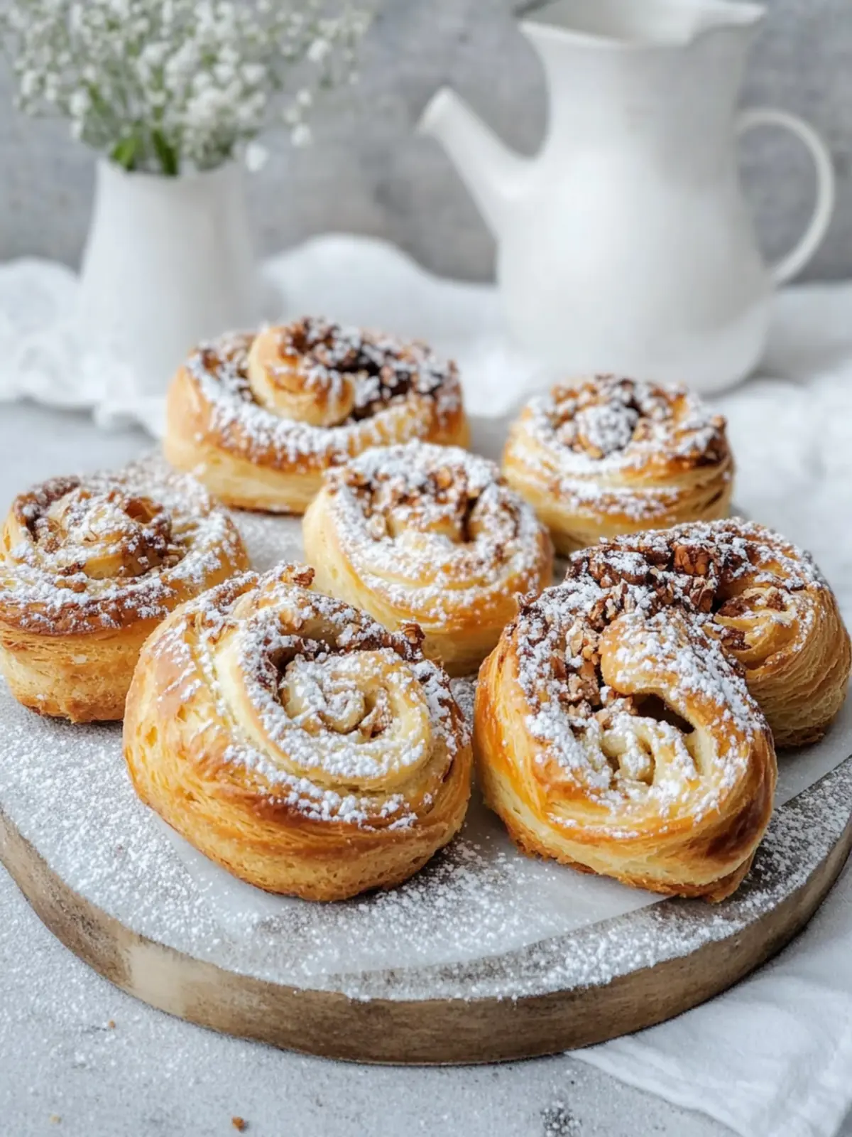 Sweet puff pastry scrolls from the hot air fryer