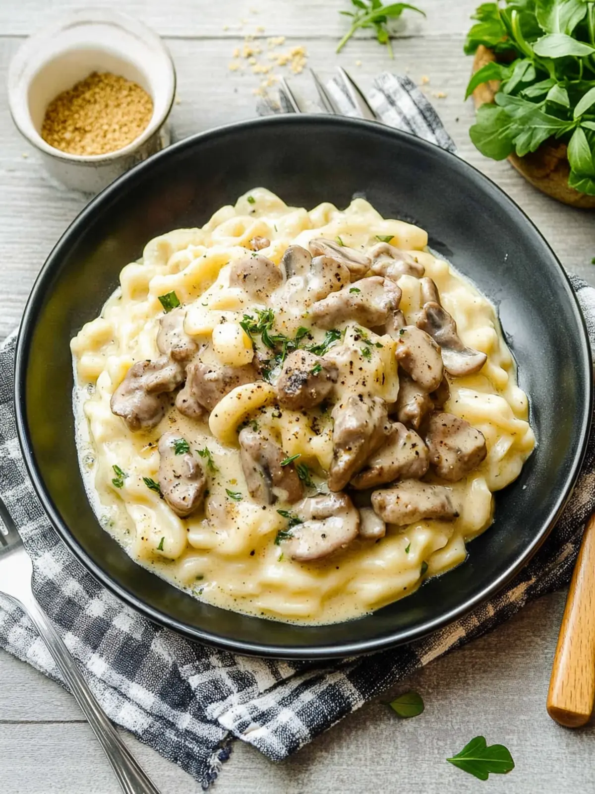 Schweinegeschnetzeltes Jäger Art mit Spätzle