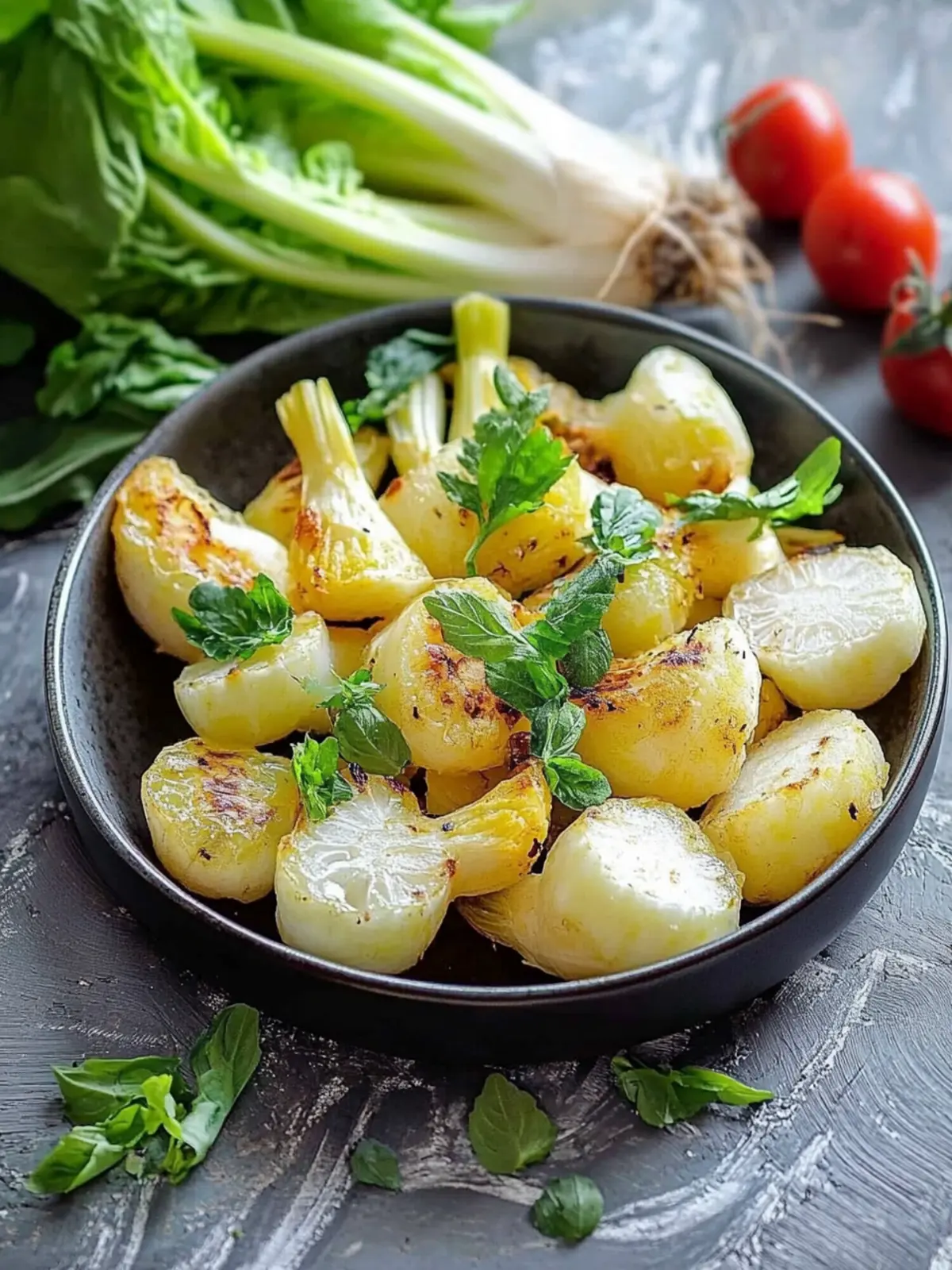 Braised kohlrabi Mediterranean style - A healthy and delicious vegetable dish