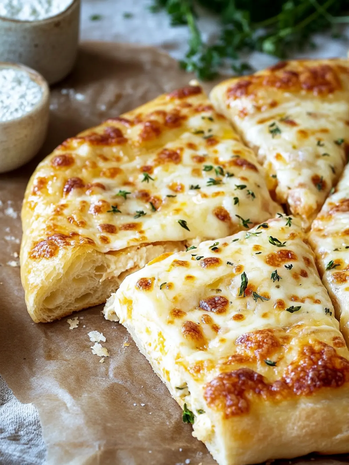 Puff pastry with ham and cheese