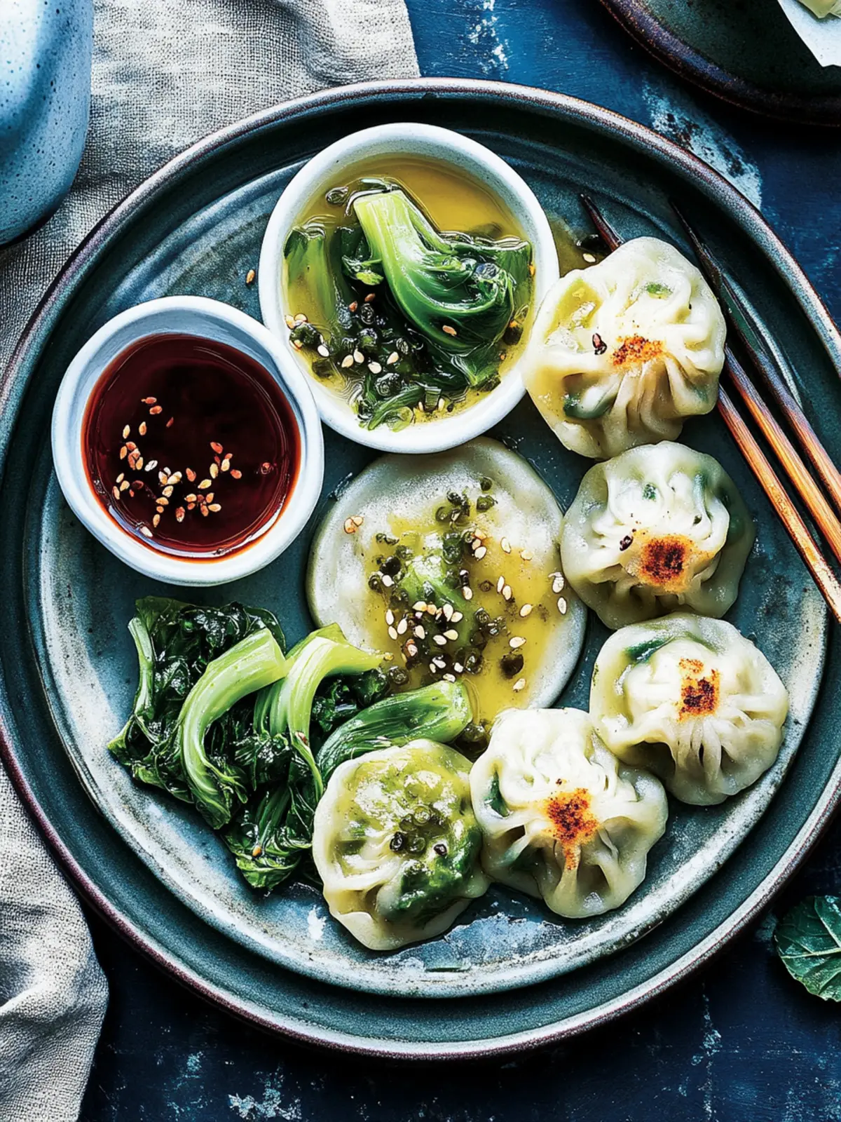 Pak Choi und Grünkohl-Dumplings