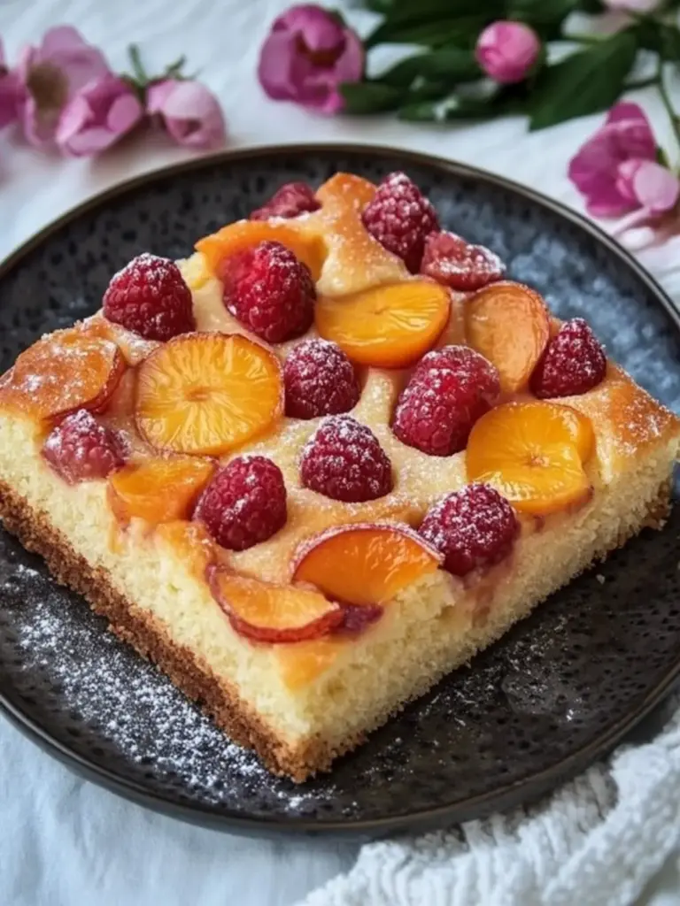 Wunderschne Saftiger Blechkuchen Mit Obst Bild