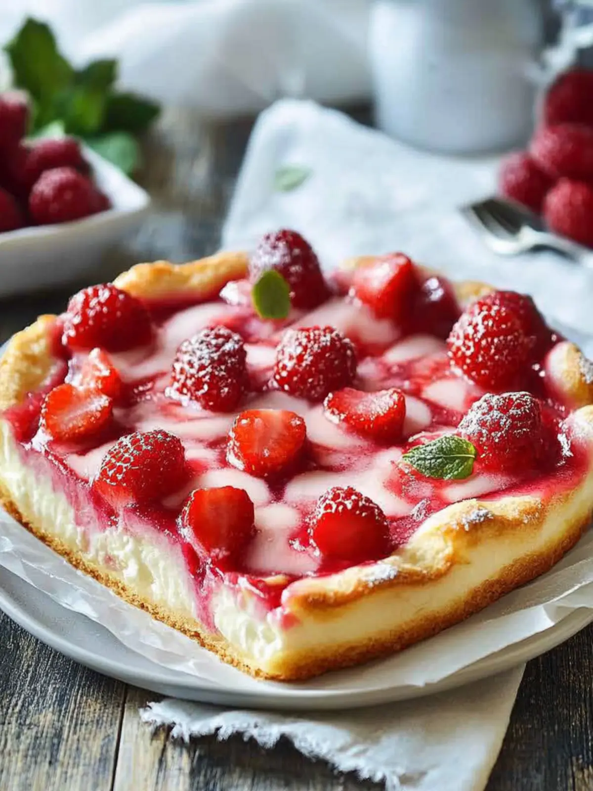 Erdbeer-Pudding-Blechkuchen